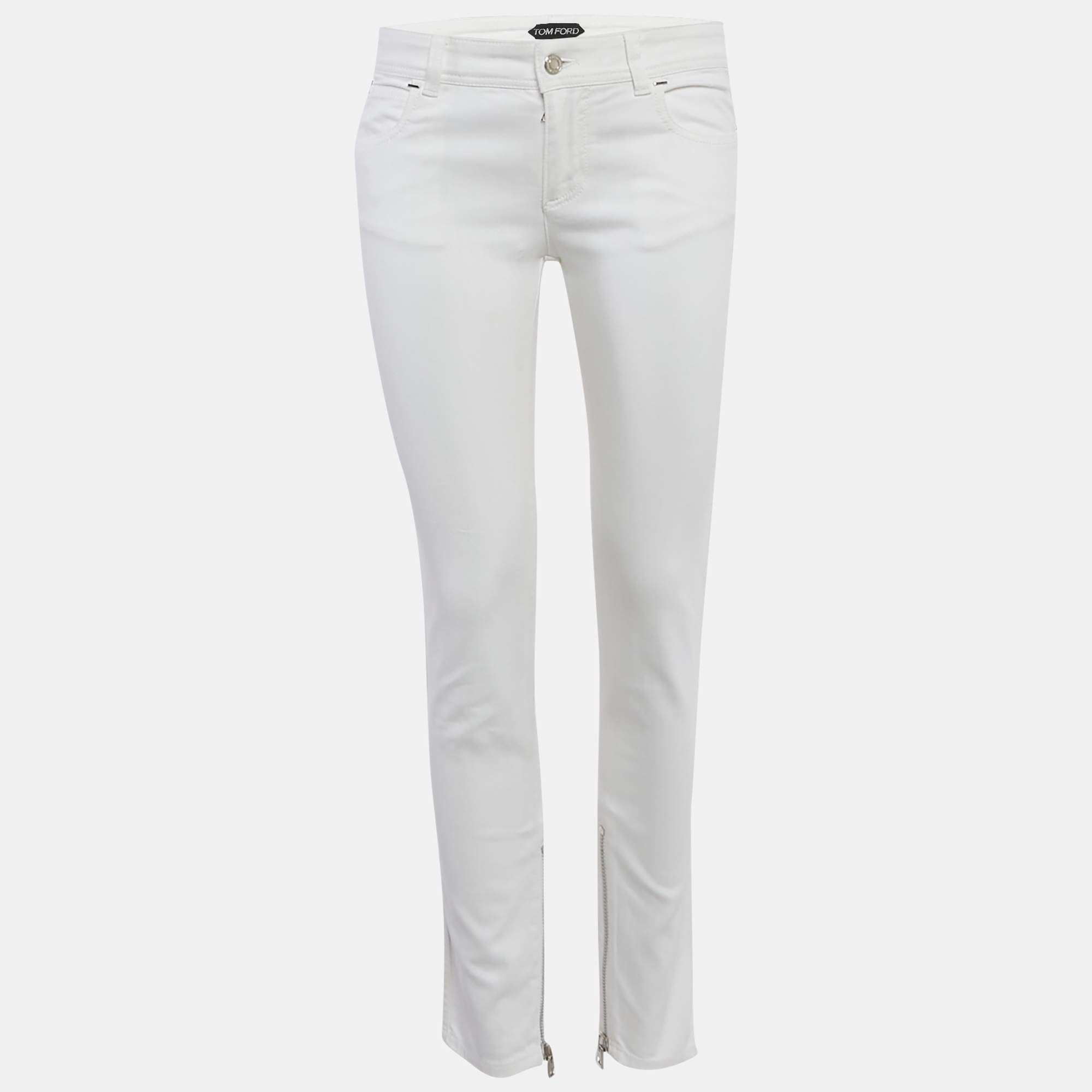 Pre Owned Tom Ford White Denim Skinny Jeans M/Waist 29"