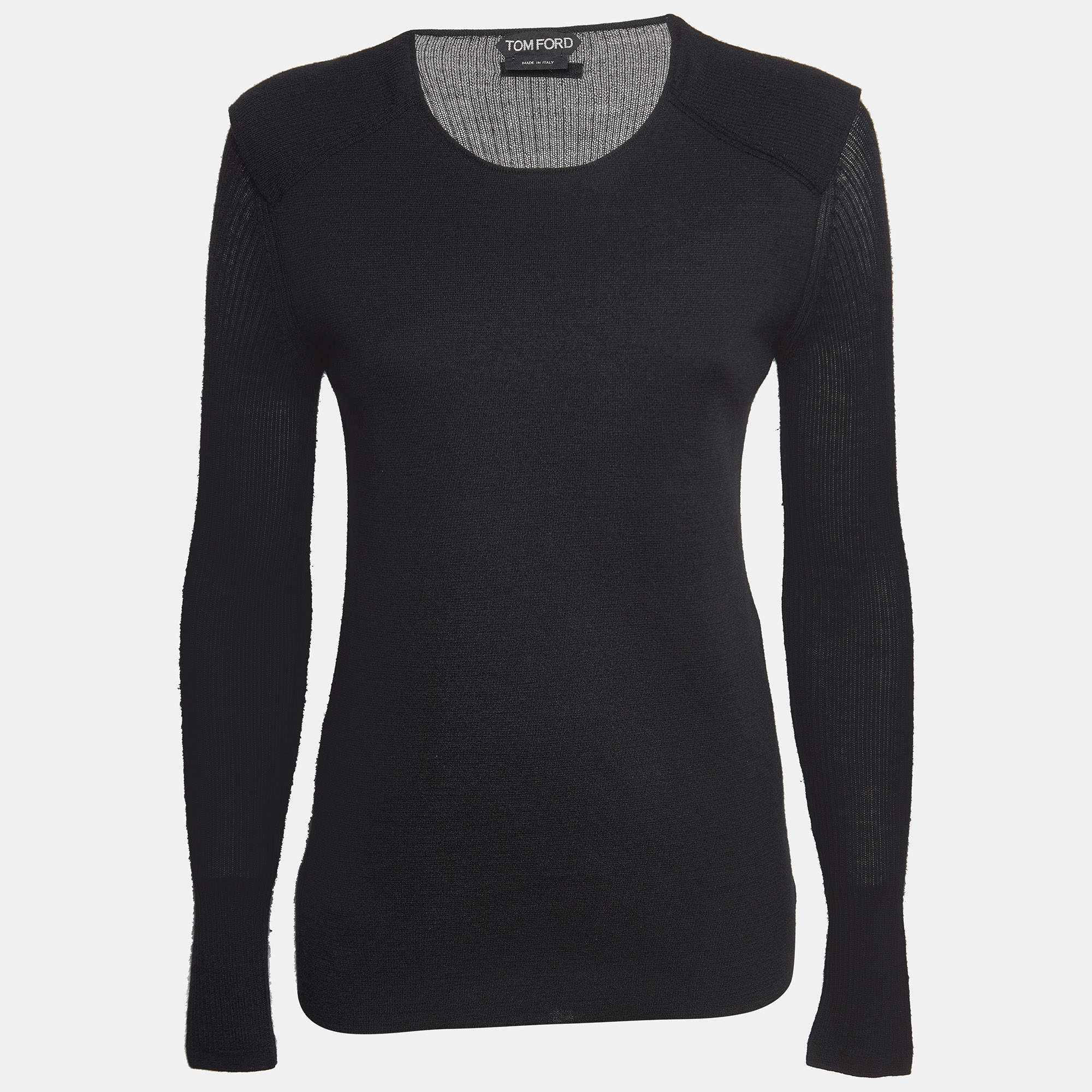 Pre Owned Tom Ford Black Cashmere Knit Long Sleeve Sweatshirt S