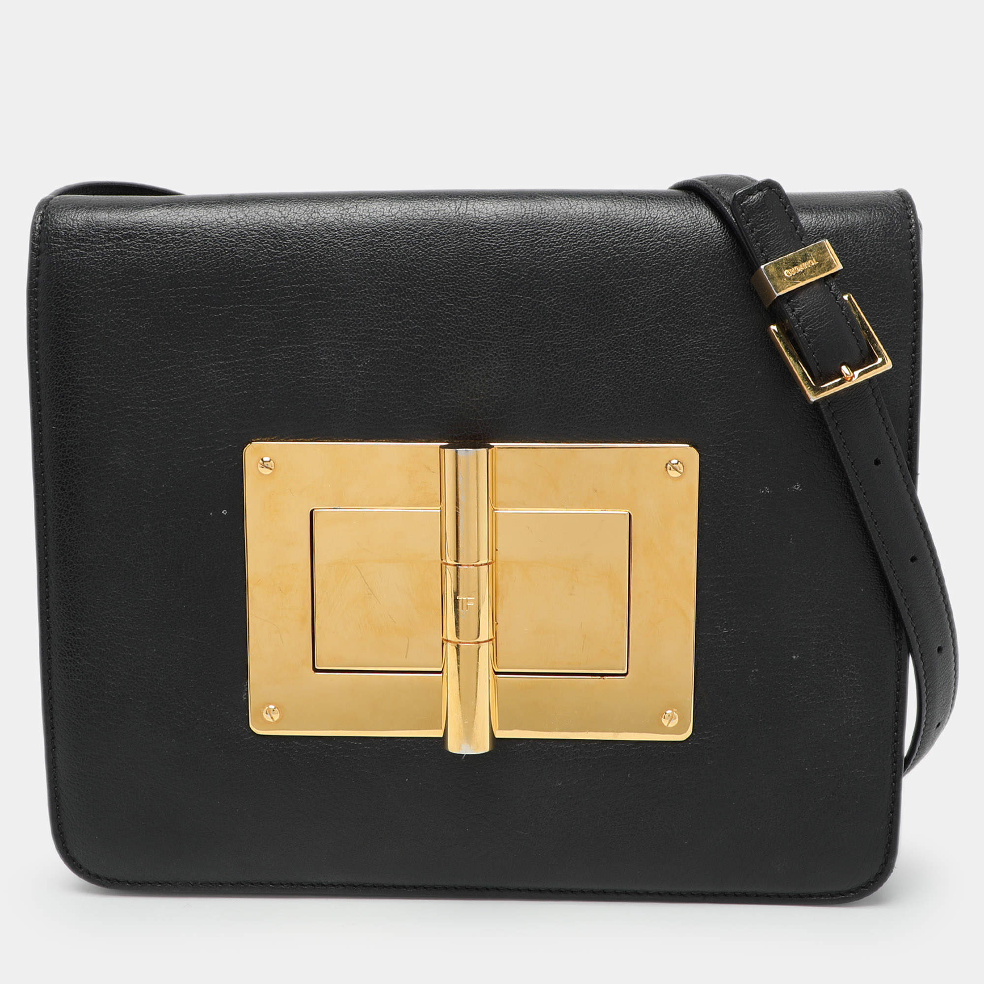 Tom Ford Black Leather Natalia Crossbody Bag