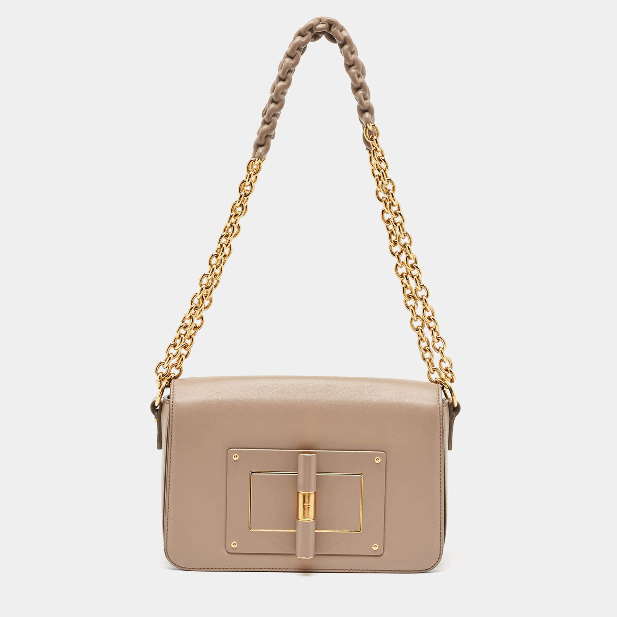 Pre Owned Tom Ford Beige Leather Medium Natalia Shoulder Bag