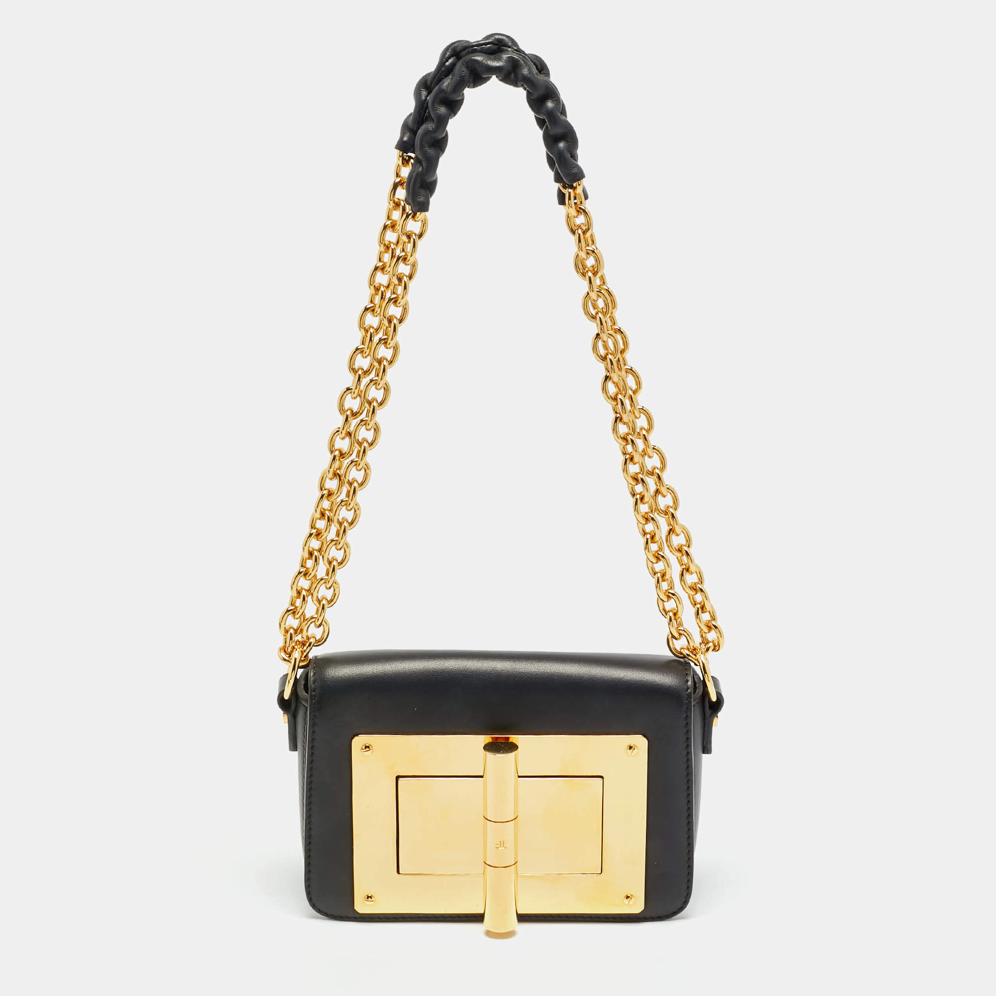 مملوكة مسبقًا Tom Ford Natalia Mini Black Leather Shoulder Bag