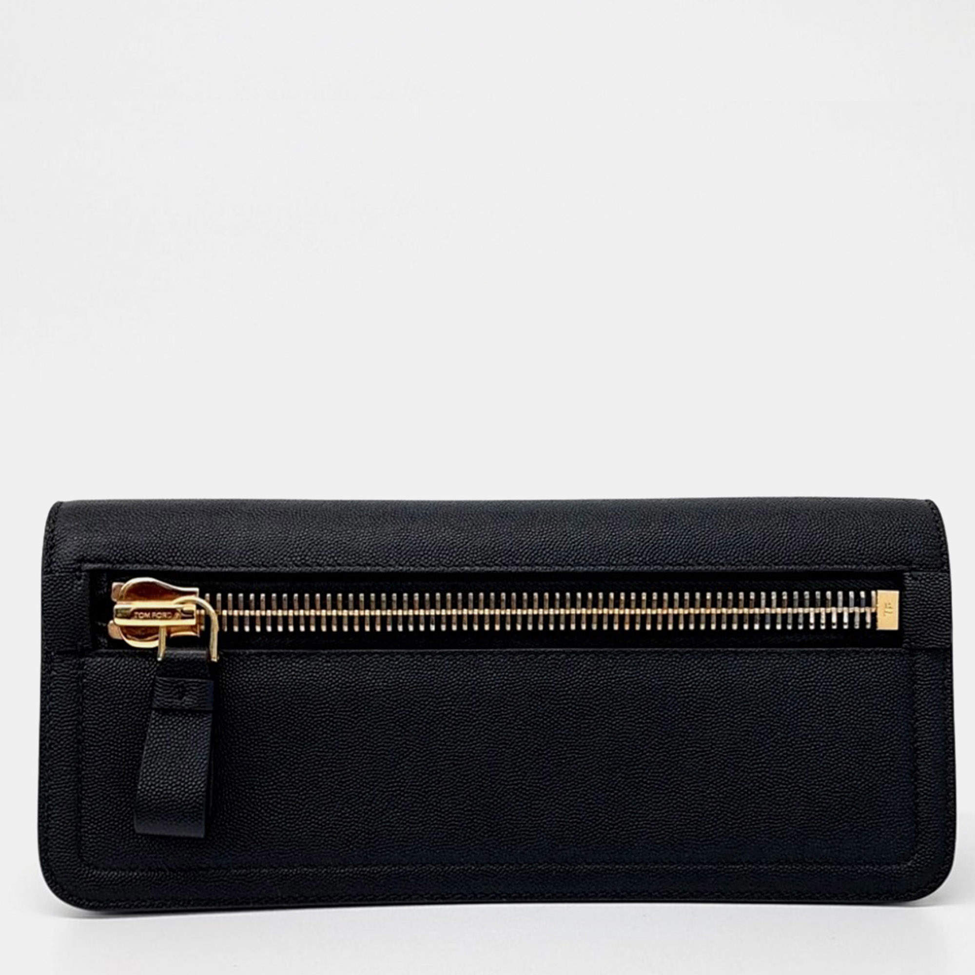 مملوكة مسبقًا Tom Ford Black Leather Tom Ford Jennifer Clutch