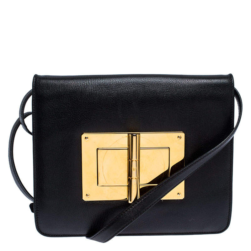 Pre Owned Tom Ford Black Leather Natalia Crossbody Bag