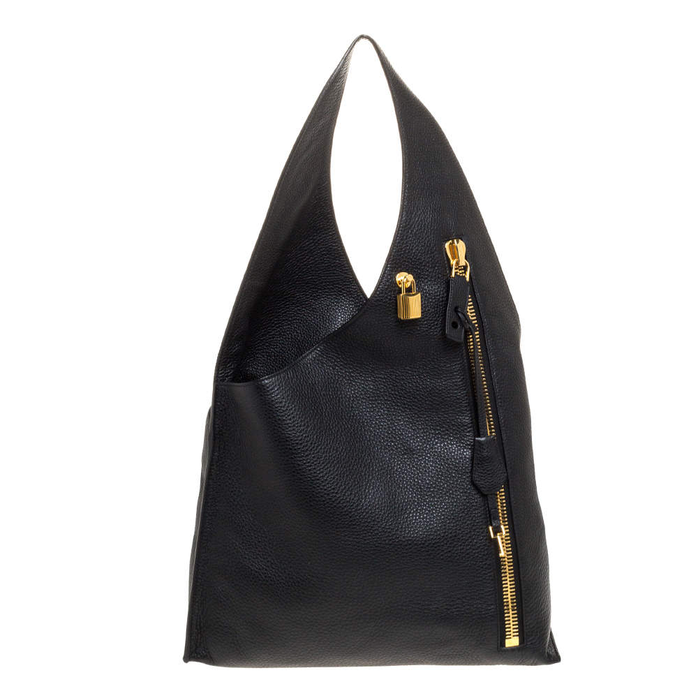 Tom Ford Black Leather Alix Hobo