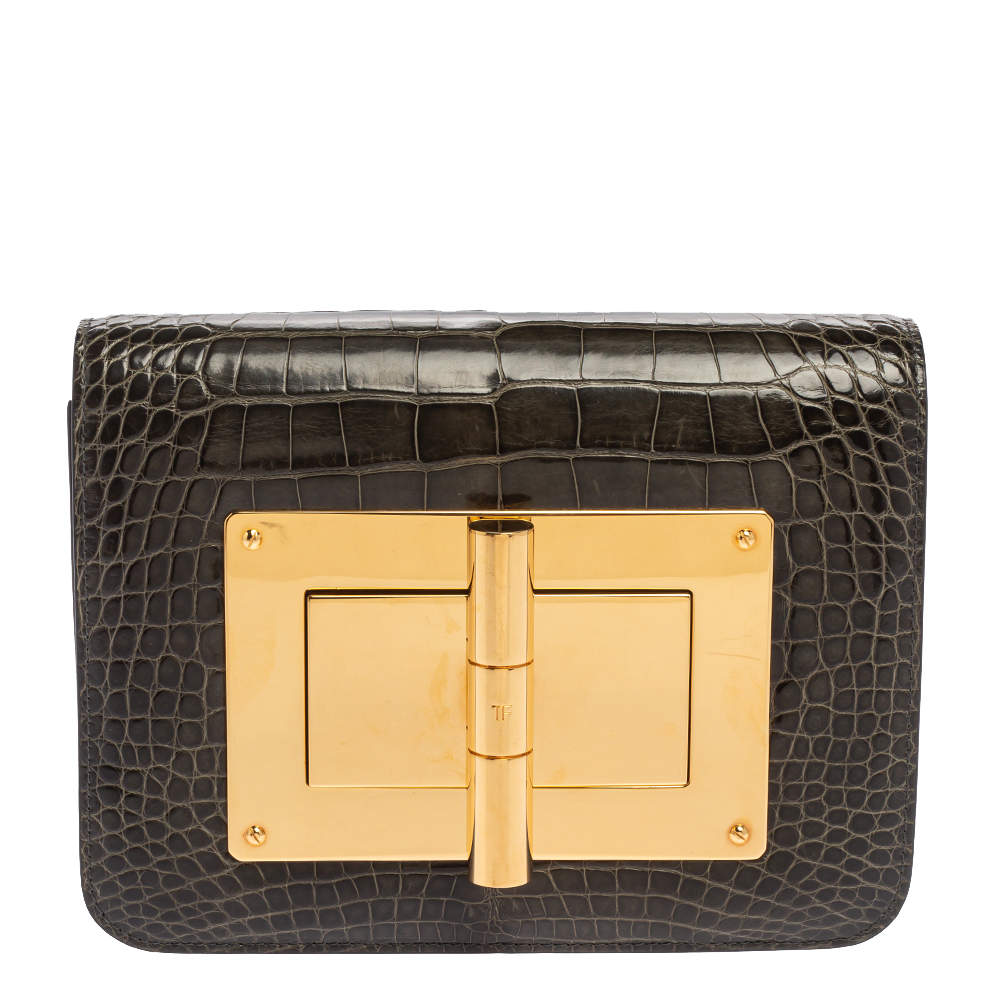 Tom Ford Grey Alligator Small Natalia Crossbody Bag Tom Ford | TLC