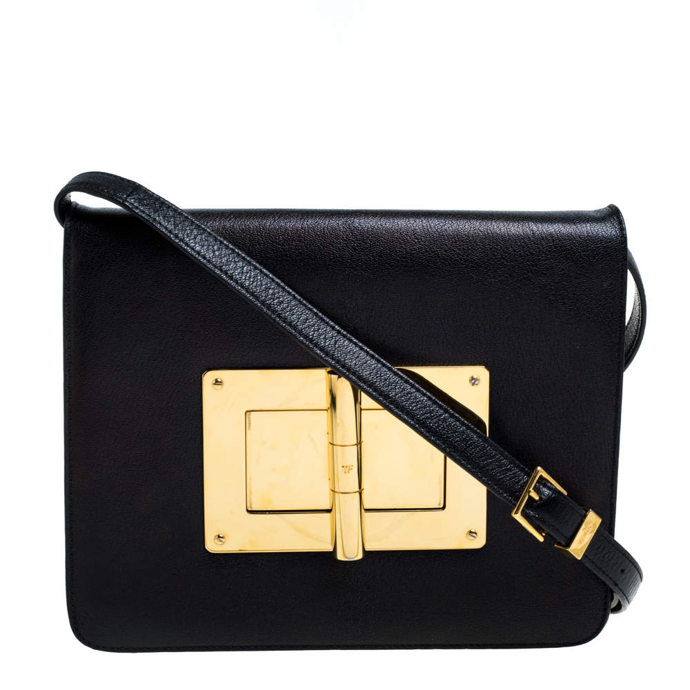 Tom Ford Black Leather Natalia Shoulder Bag
