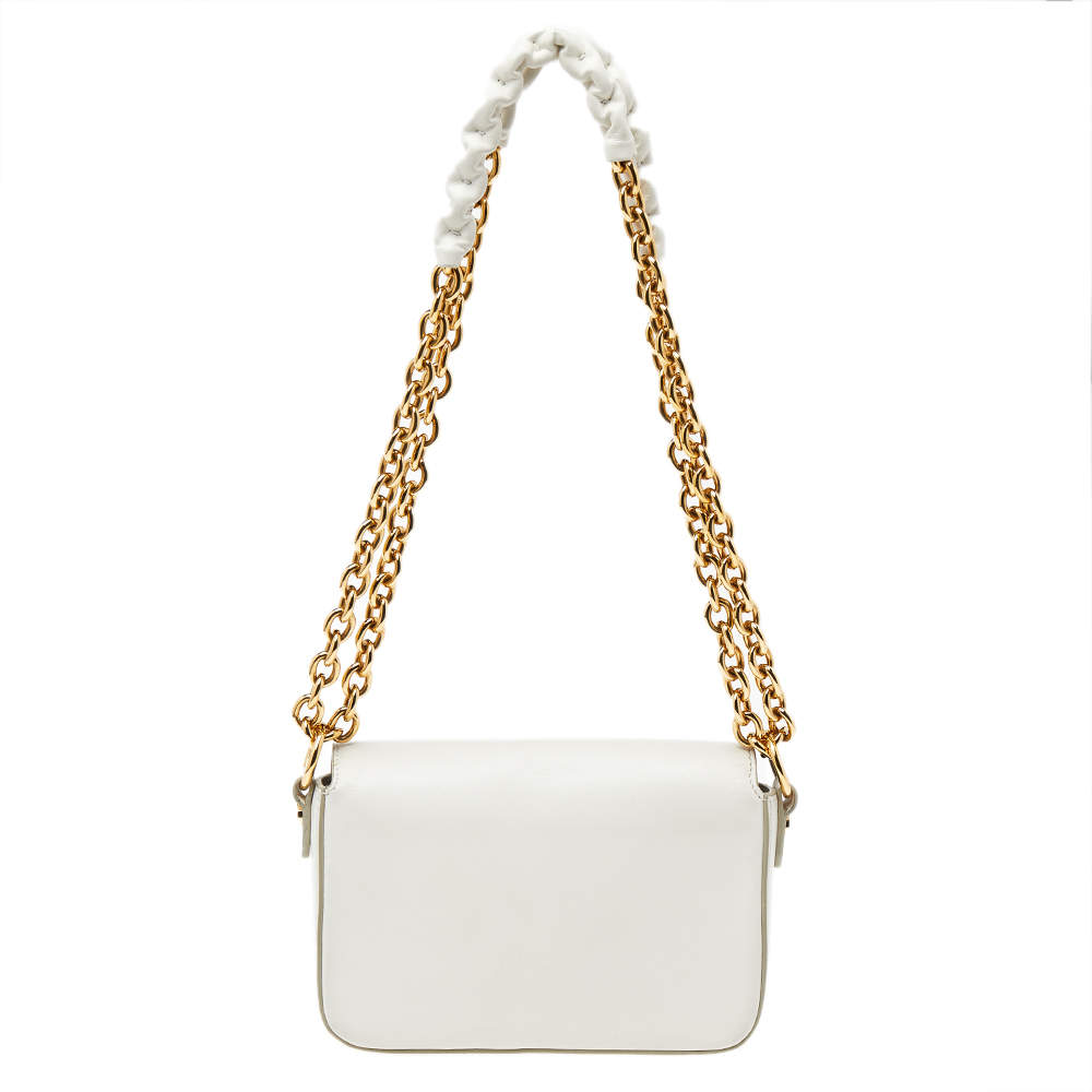 Tom Ford // White & Gold Small Natalia Shoulder Bag – VSP Consignment