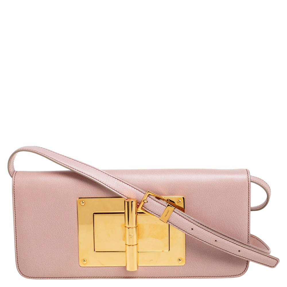 Tom Ford Pink Leather Natalia Convertible Clutch