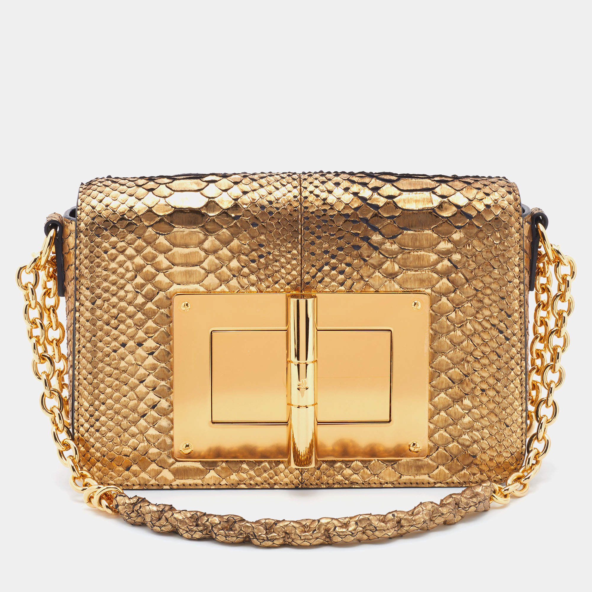 Tom Ford Gold Python Small Natalia Chain Shoulder Bag Tom Ford | The ...