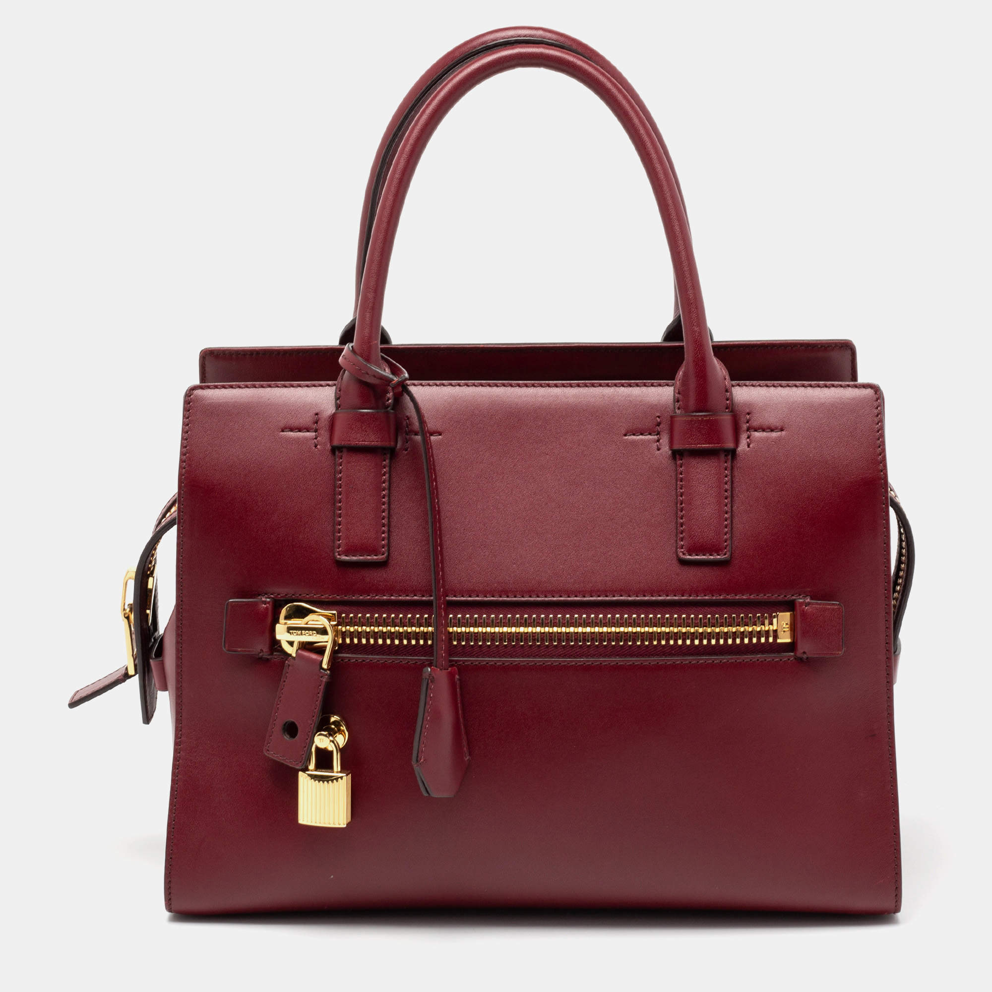 Pre Owned Tom Ford Red Leather Charlotte Tote