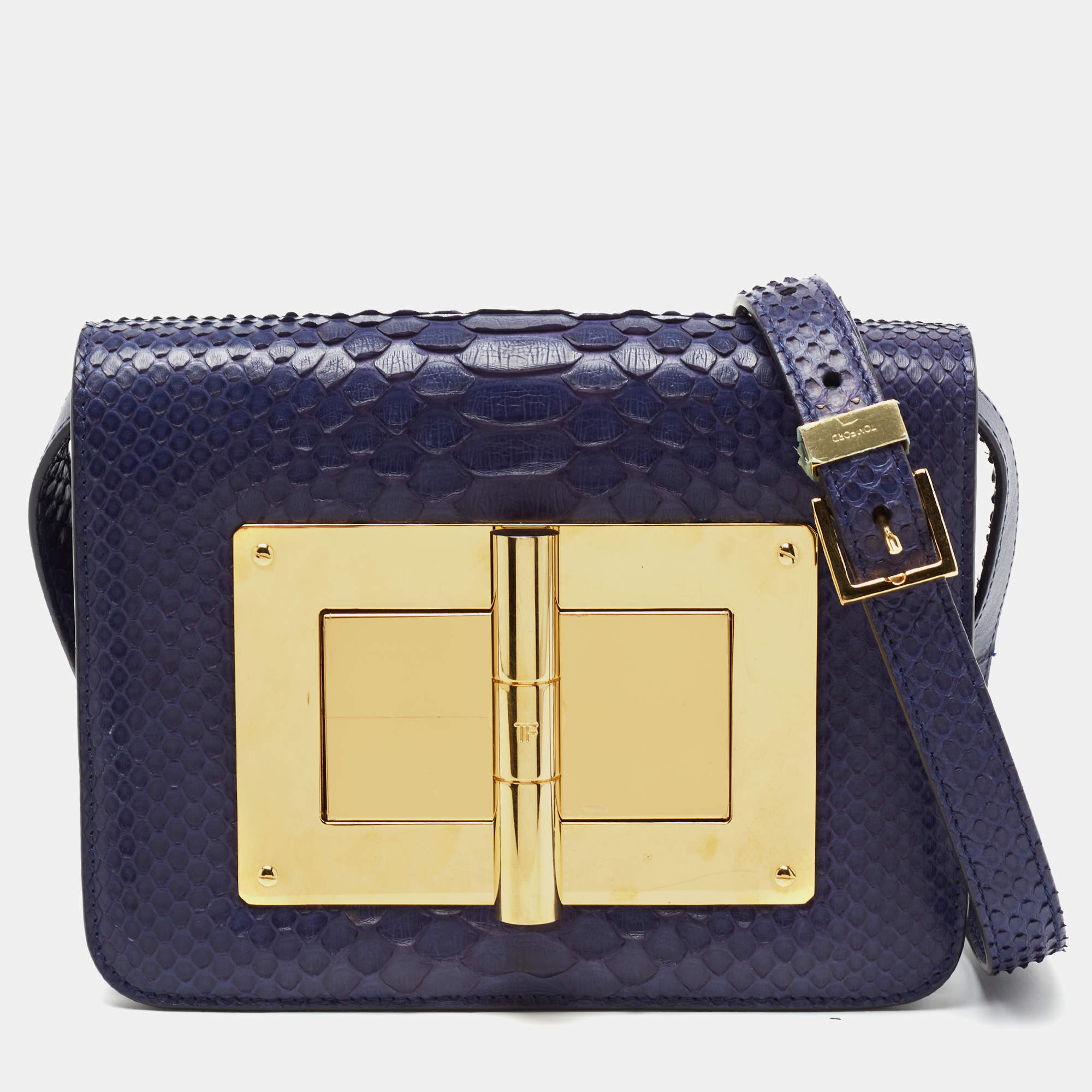 Tom Ford Blue Python Small Natalia Crossbody Bag