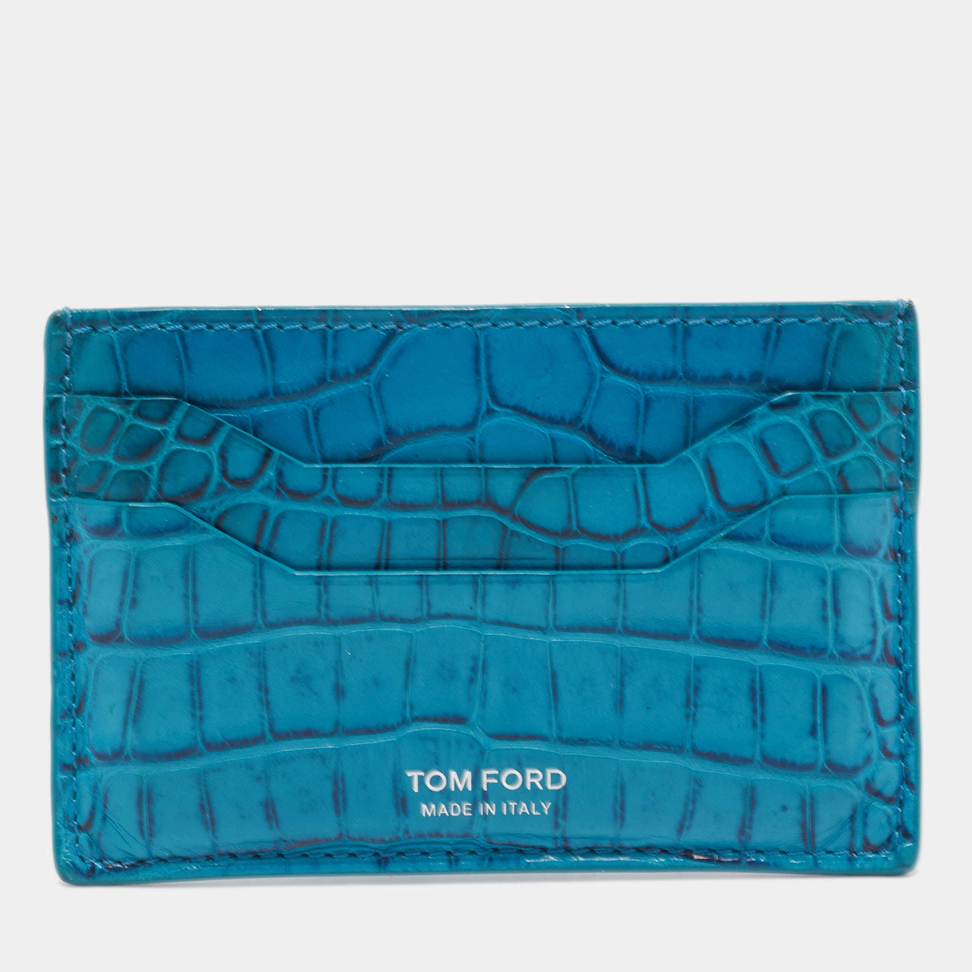 Tom Ford Blue Crocodile Card Holder