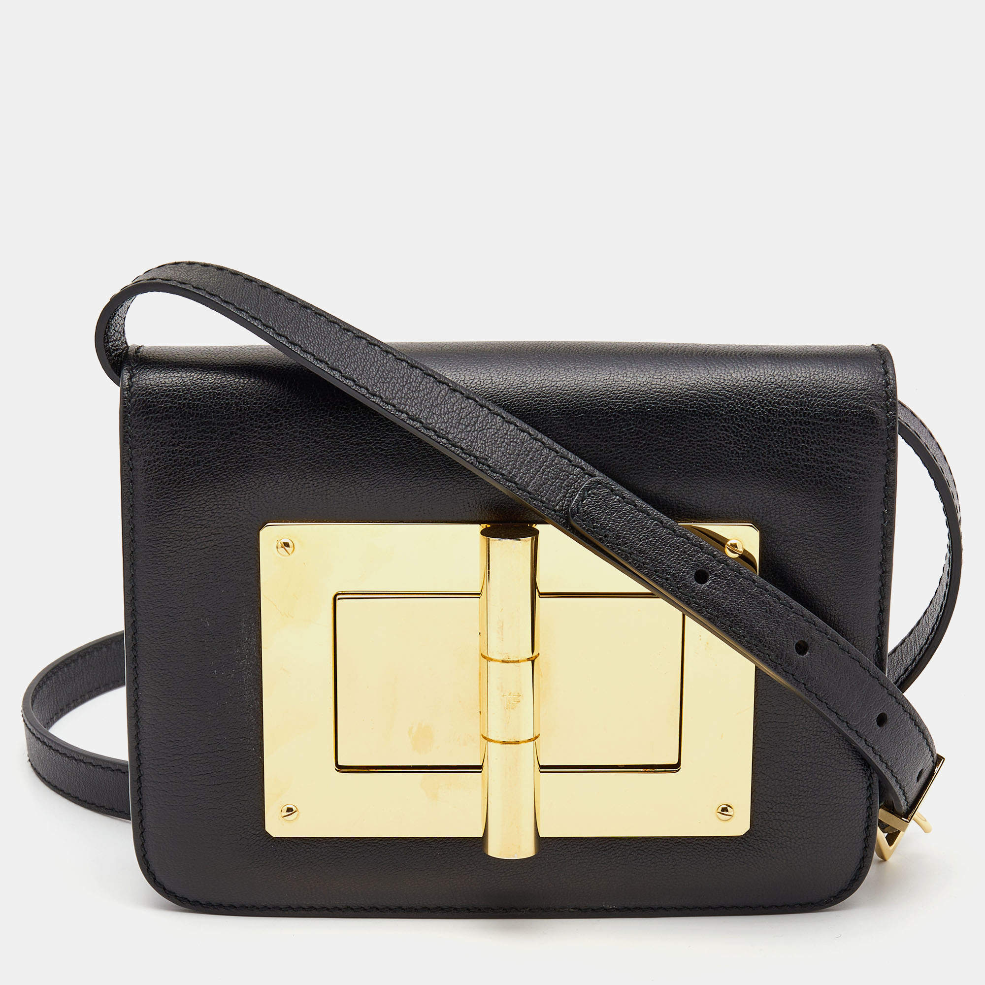Pre Owned Tom Ford Black Leather Natalia Crossbody Bag