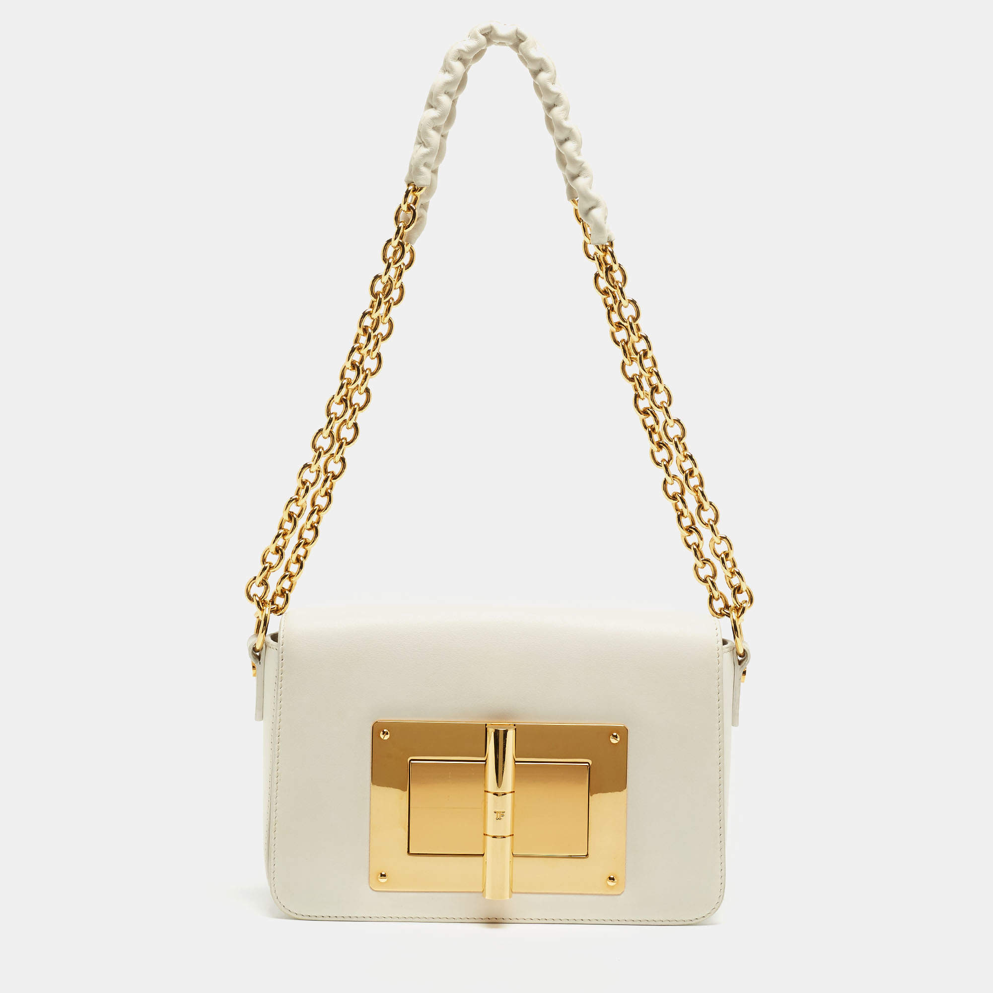 مملوكة مسبقًا Tom Ford Off White Leather Medium Natalia Shoulder Bag