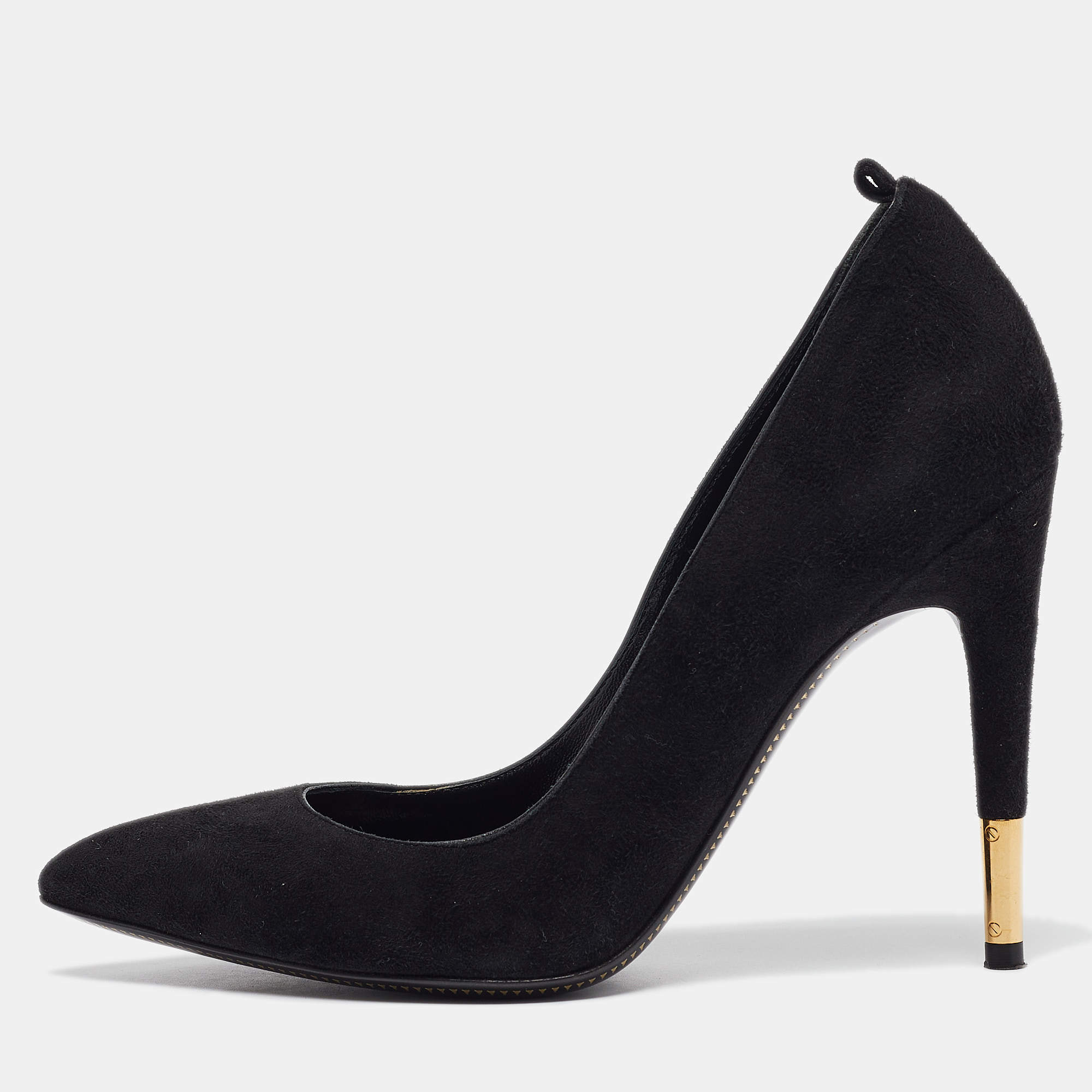 Tom Ford Black Suede Padlock Pumps Size 35