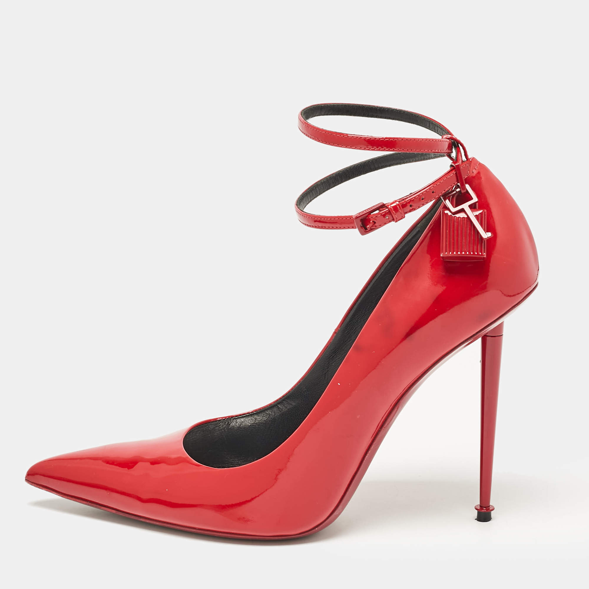 Tom Ford Red Patent Leather Padlock Pumps Size 42