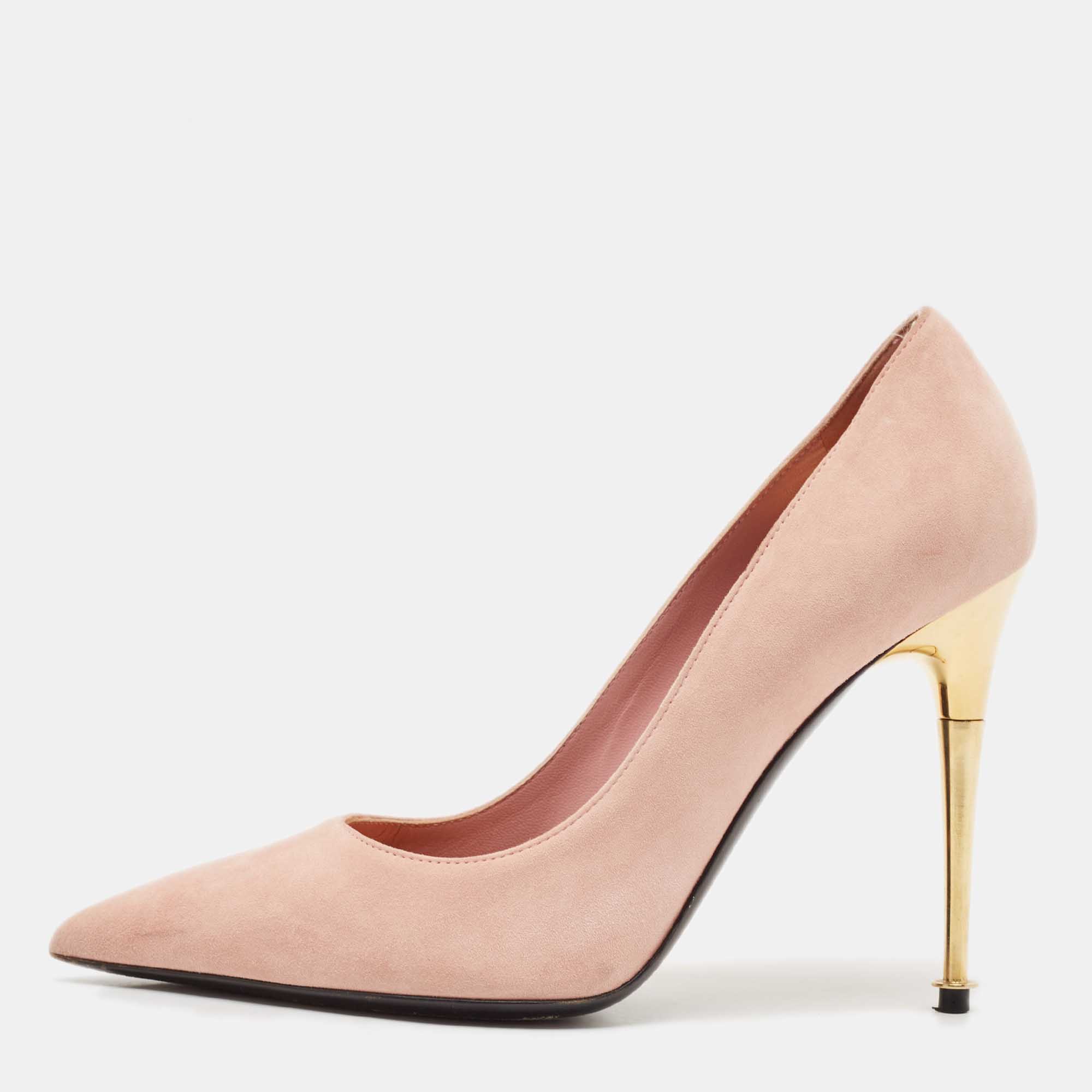 Tom Ford Light Pink Suede Pointed Toe Pumps Size 37