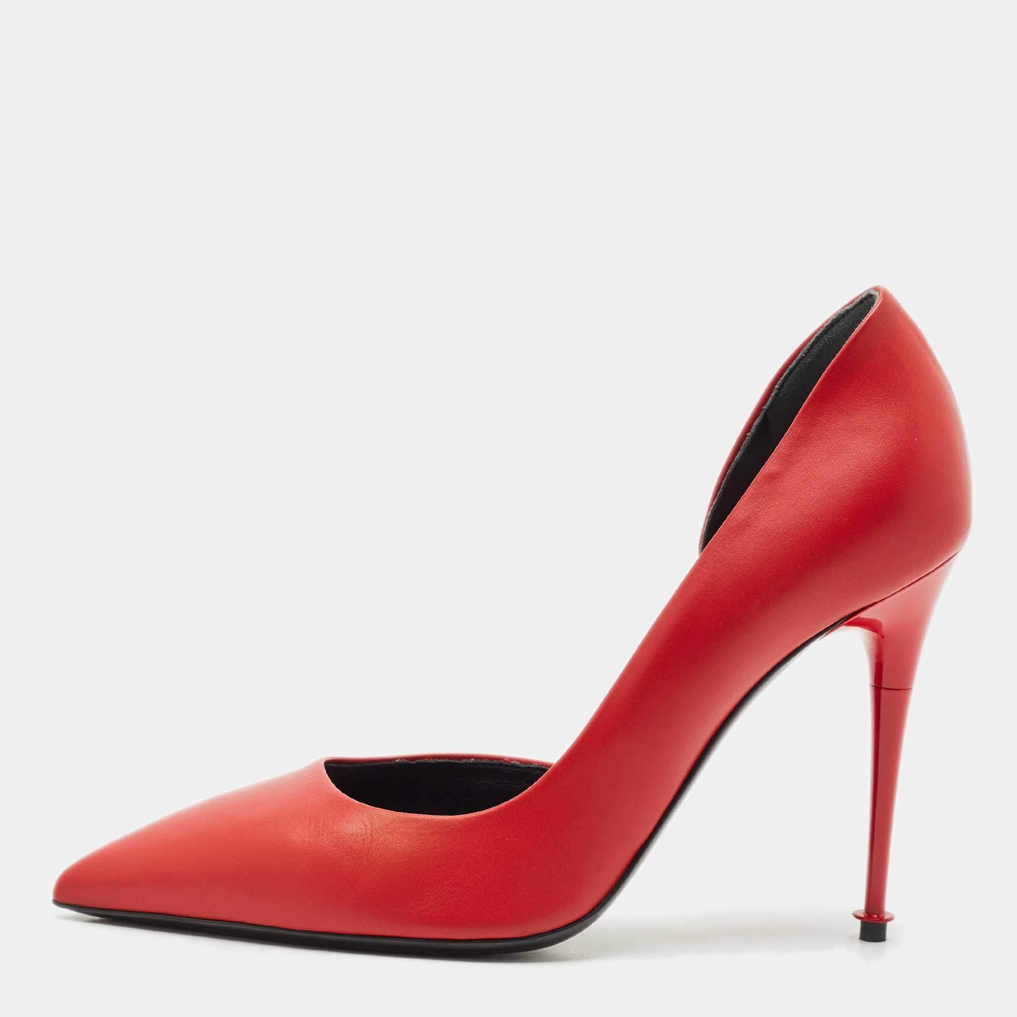 Tom Ford Red Leather D'orsay Pumps Size 38