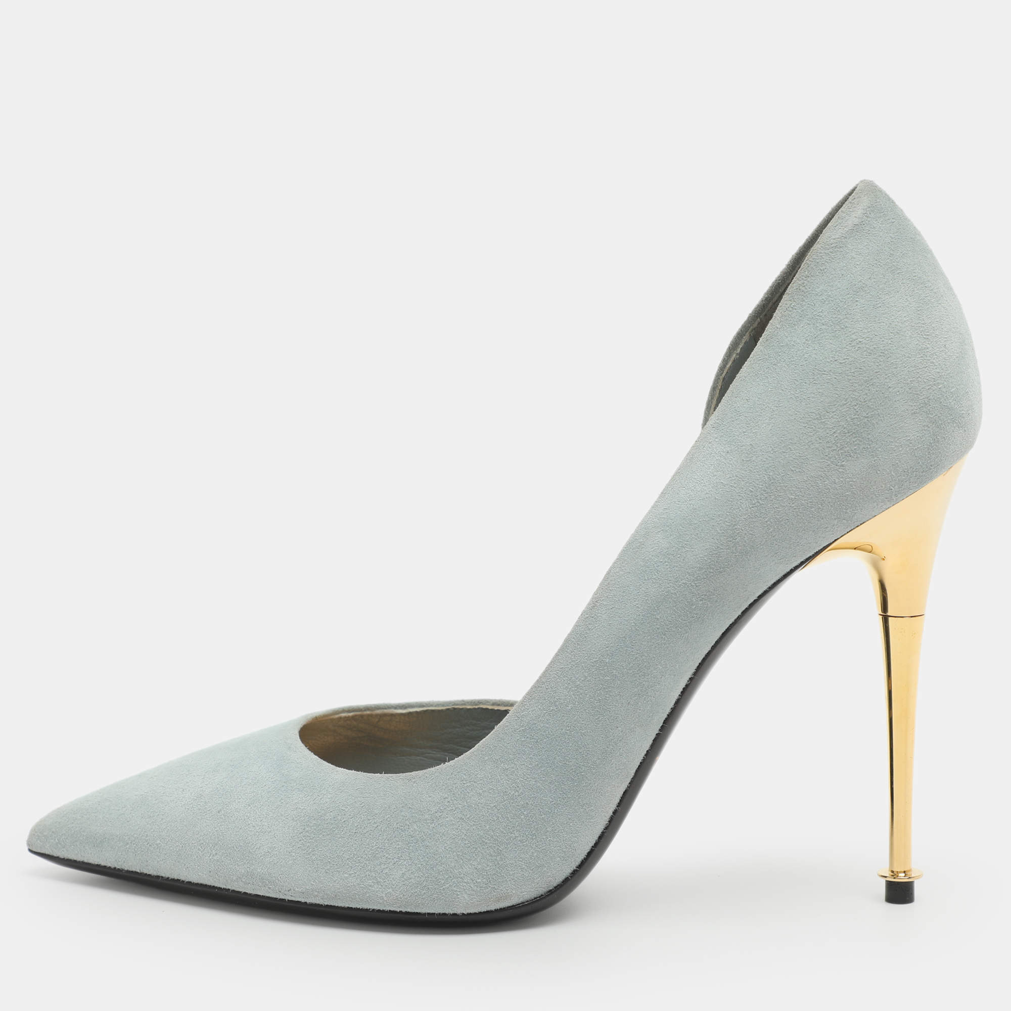مملوكة مسبقًا Tom Ford Size 39 Light Blue Suede D'orsay Pumps