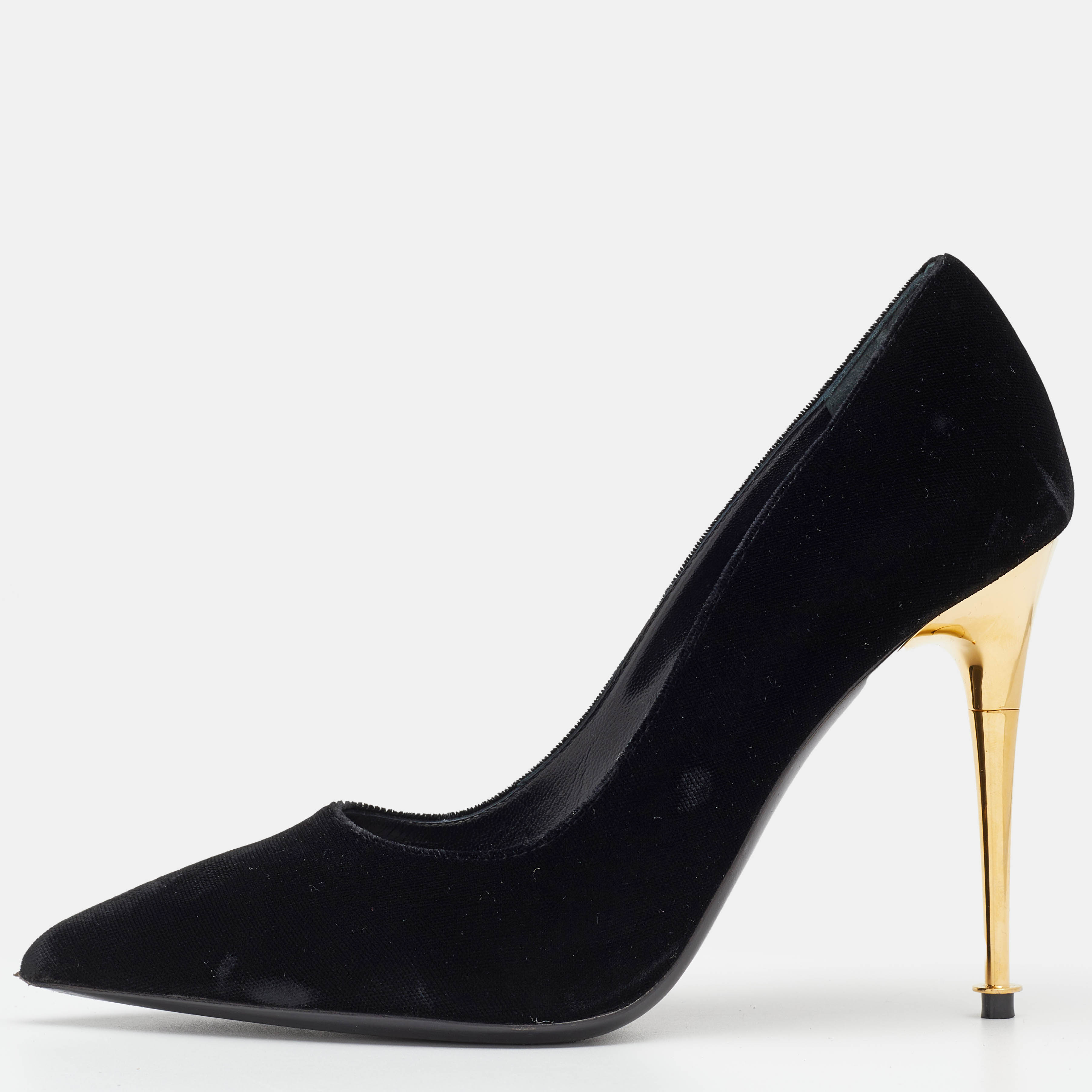 Tom Ford Black Velvet Pointed Toe Pumps Size 38