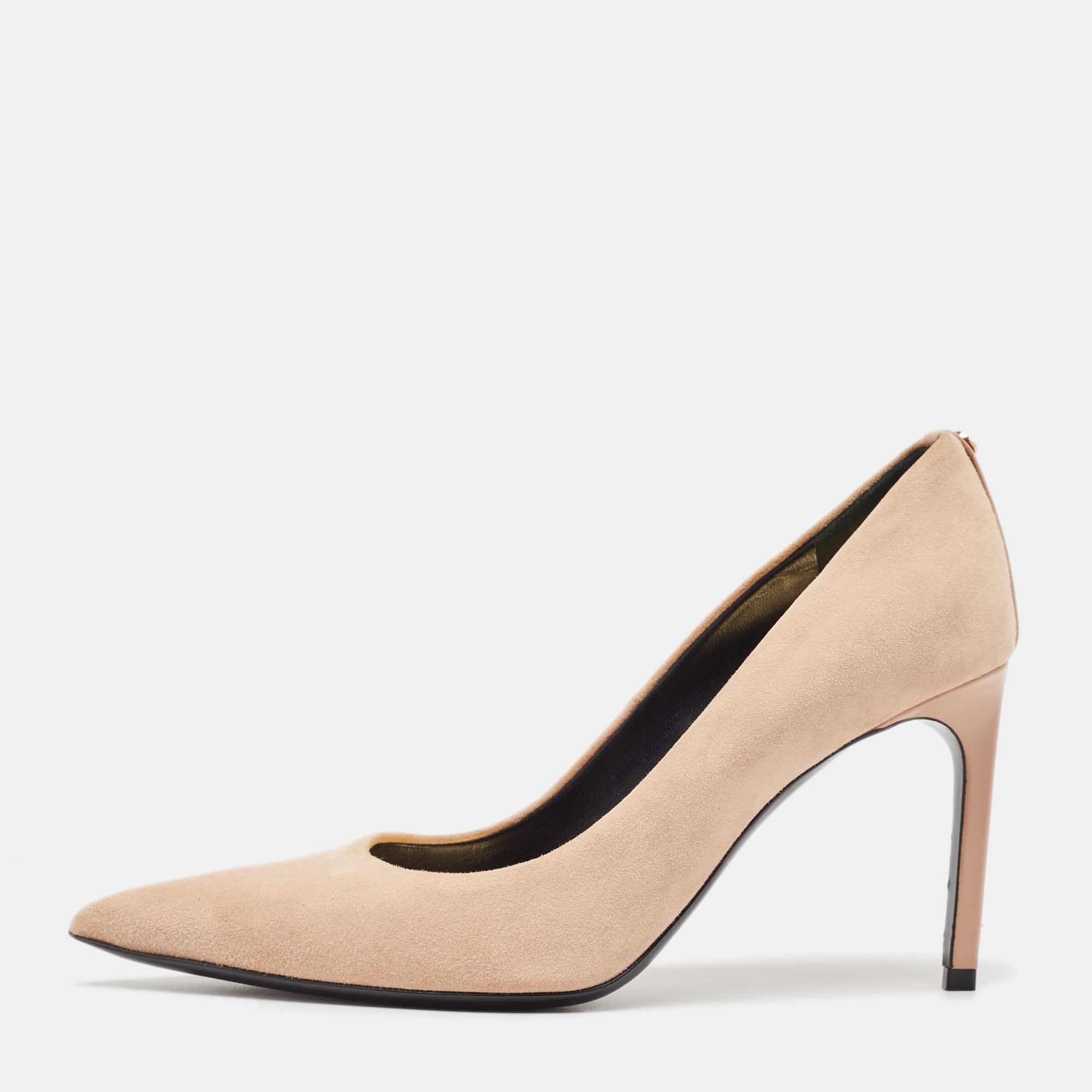 Pre Owned Tom Ford Beige Suede Pointed Toe Pumps Size 37