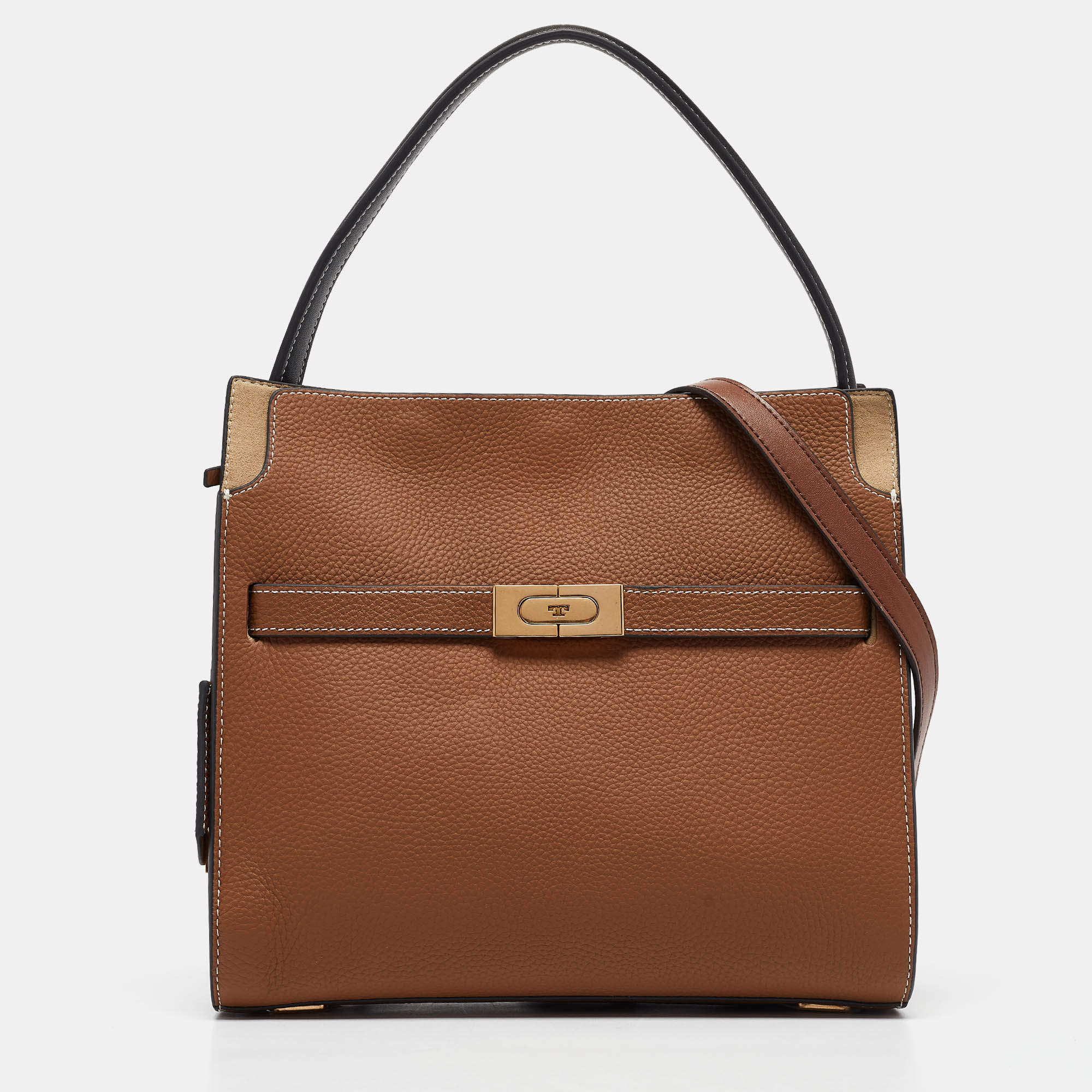 Tory Burch Multicolor Leather and Suede Small Lee Radziwill Double Bag