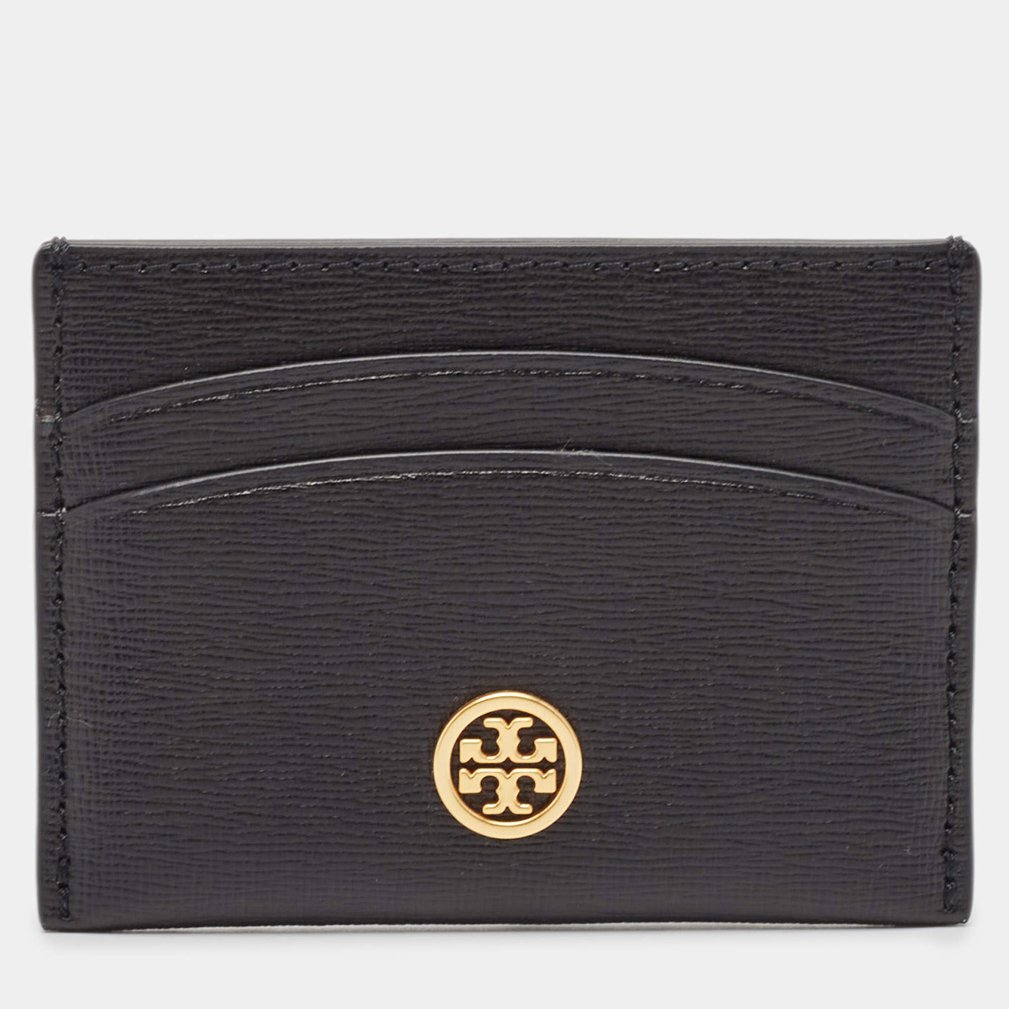 Tory Burch Black Leather Robinson Card Holder