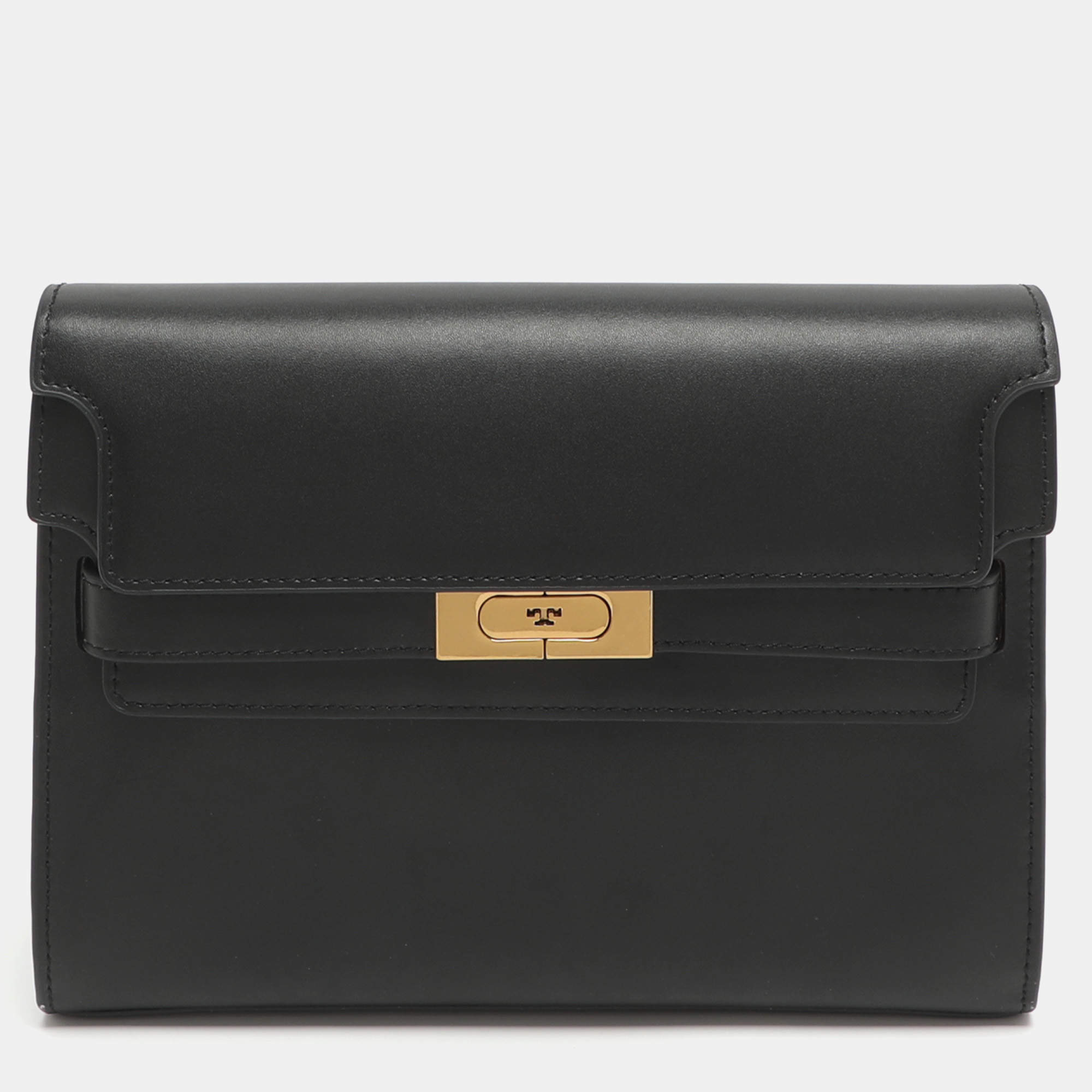 Pre Owned حقيبة كتف توري بورش لي رادزيويل جلد سوداء