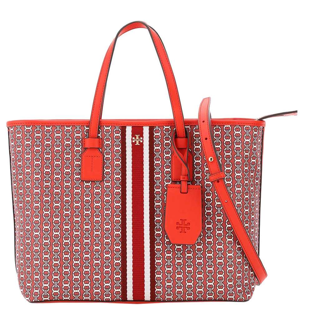 gemini link coated canvas tote tory burch