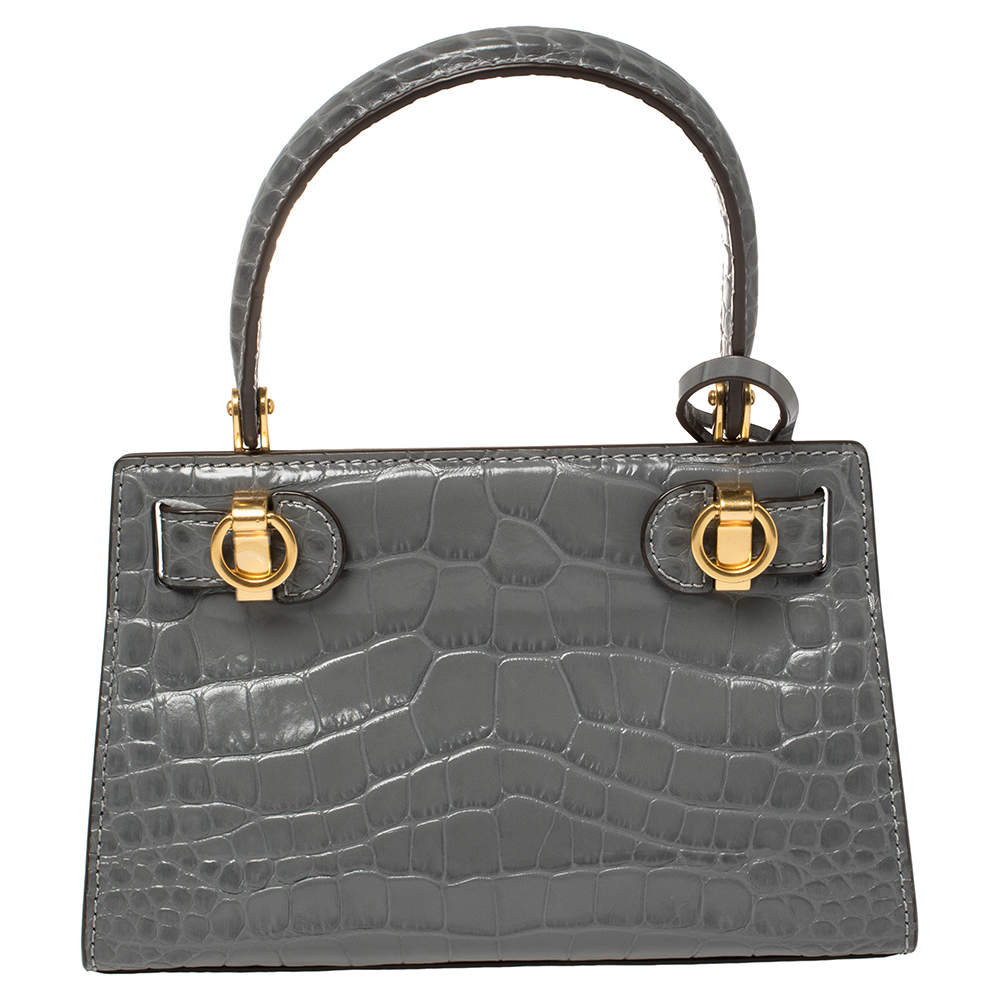 Lee radziwill petite crocodile crossbody bag Tory Burch Black in Crocodile  - 23002401