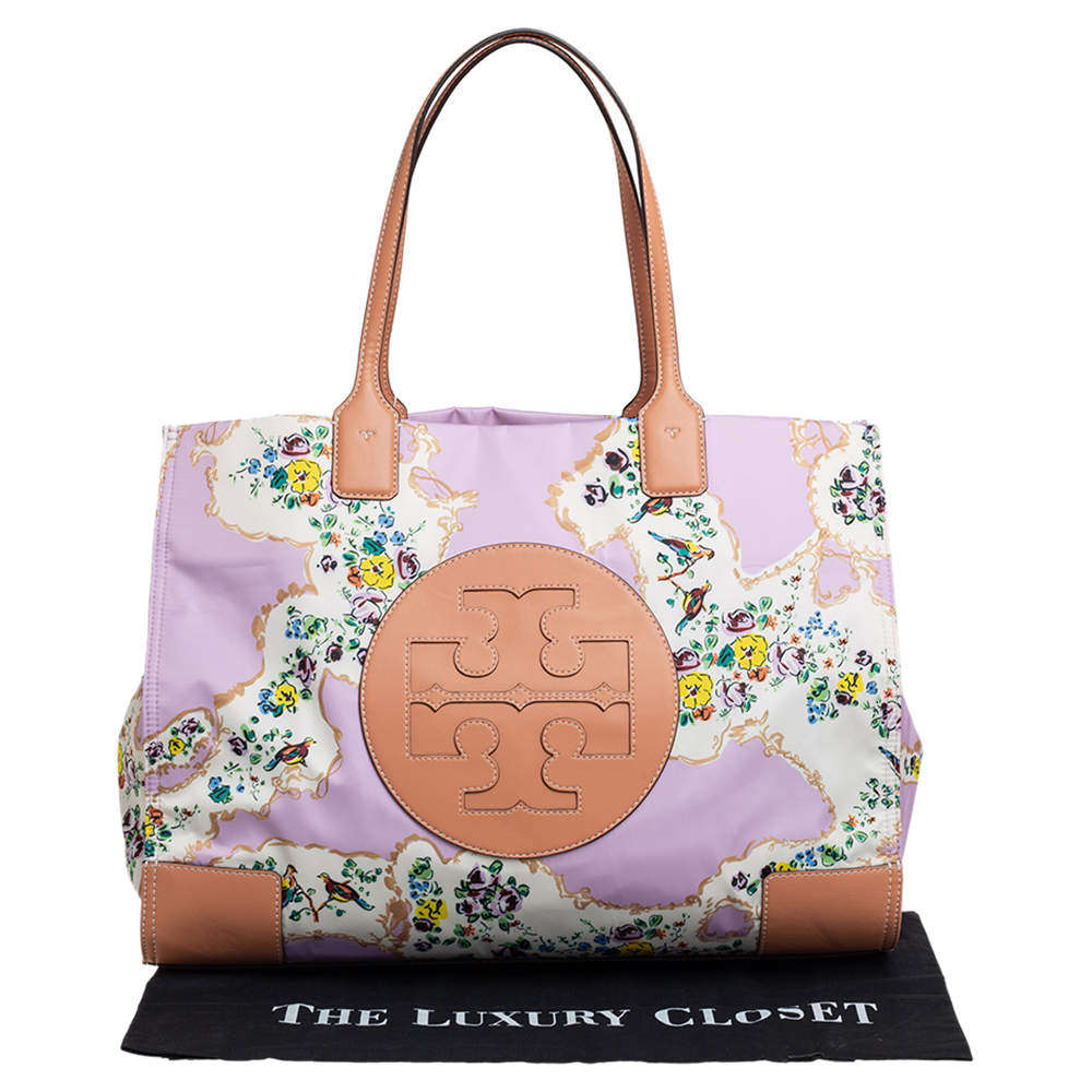 Tory Burch Women's Ella Nylon Printed Tote (Quilted - Pink Sugar