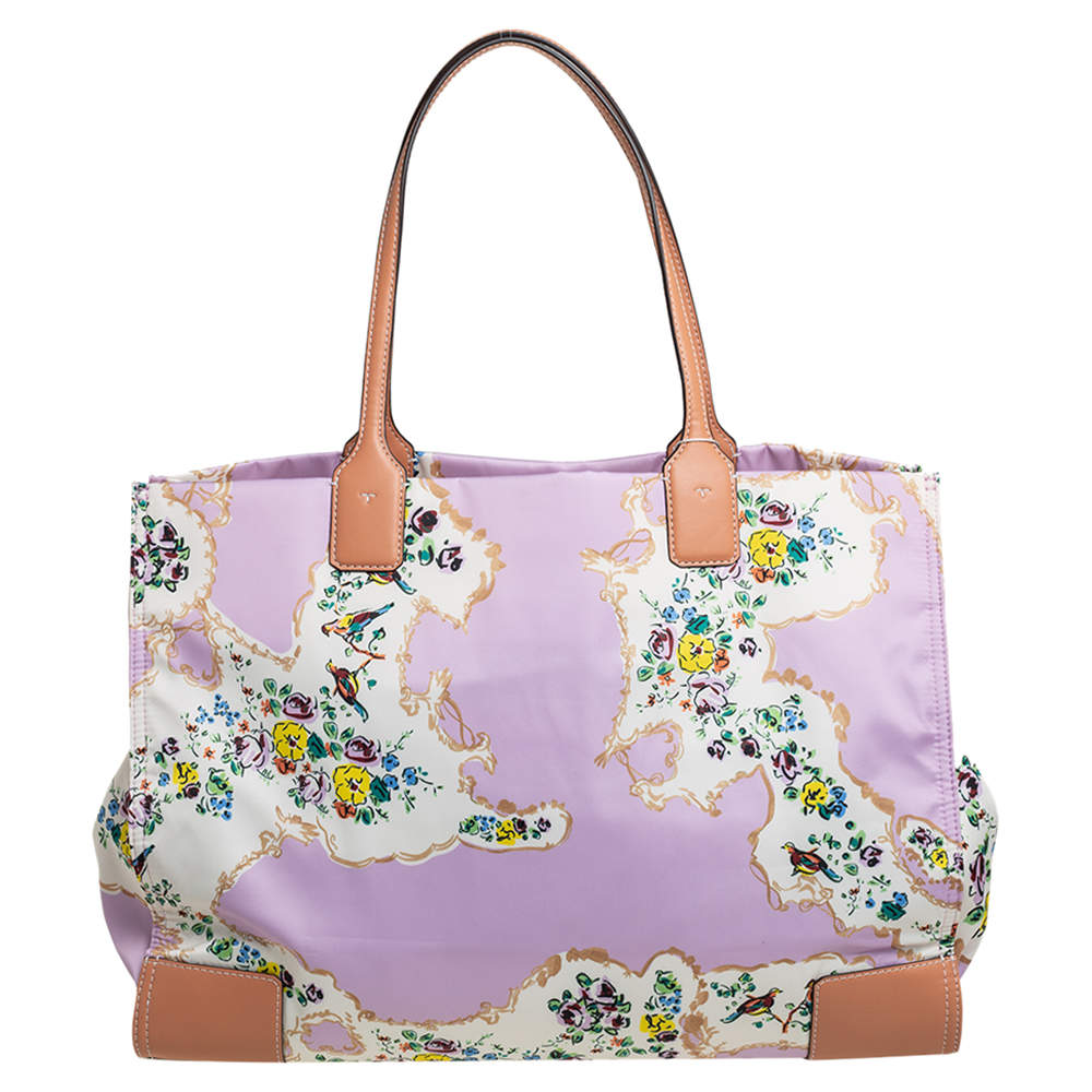 Tory Burch Ella Carousel Floral Print Nylon Leather Large Tote Bag NWT –  Design Her Boutique