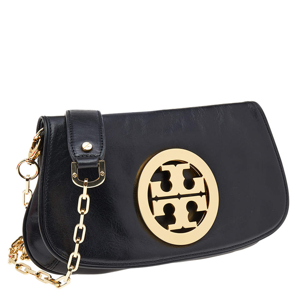 Tory Burch Black Leather Reva Logo Crossbody Bag Tory Burch | TLC