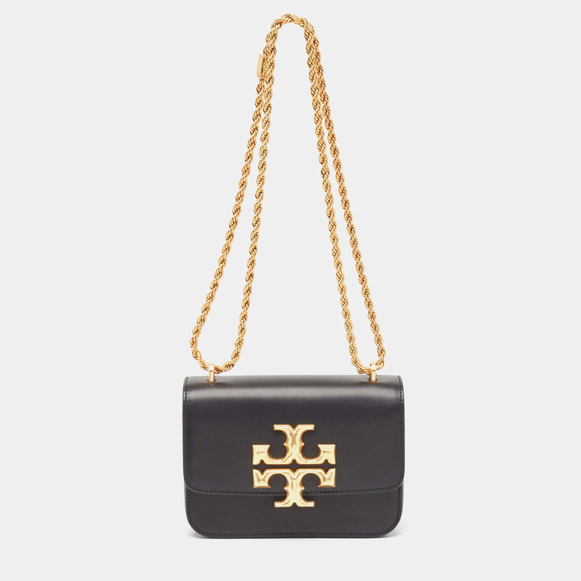 Tory Burch Black Leather Small Convertible Eleanor Shoulder Bag