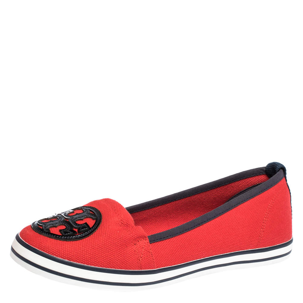 tory burch loafers red