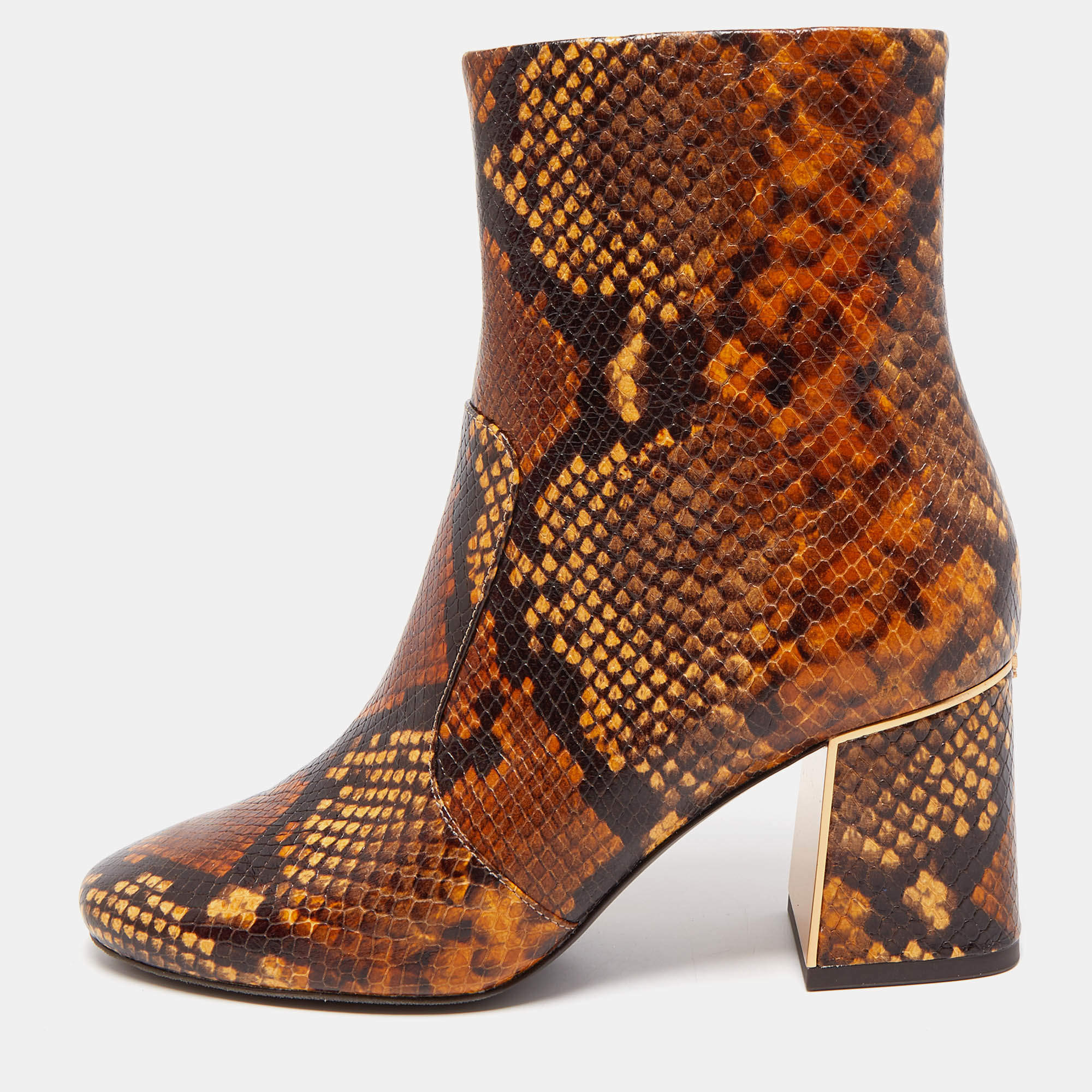 Tory Burch Brown Python Embossed Ankle Boots Size 37 Tory Burch | TLC