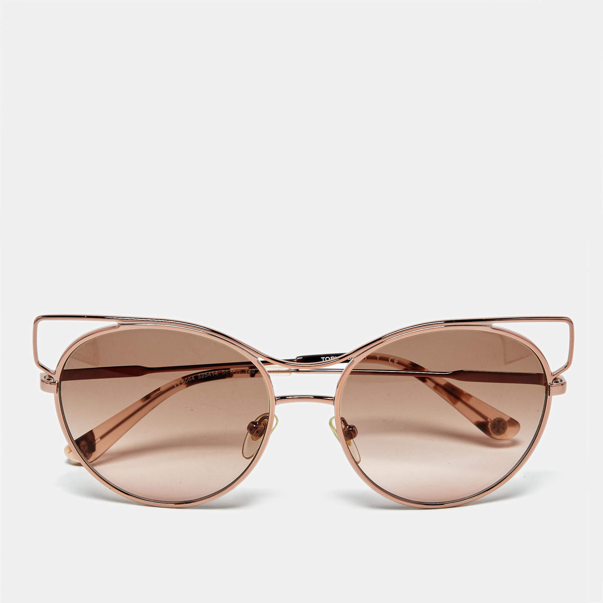 Pre Owned Tory Burch Bronze Gradient TY 6064 Frame Cat Eye Sunglasses