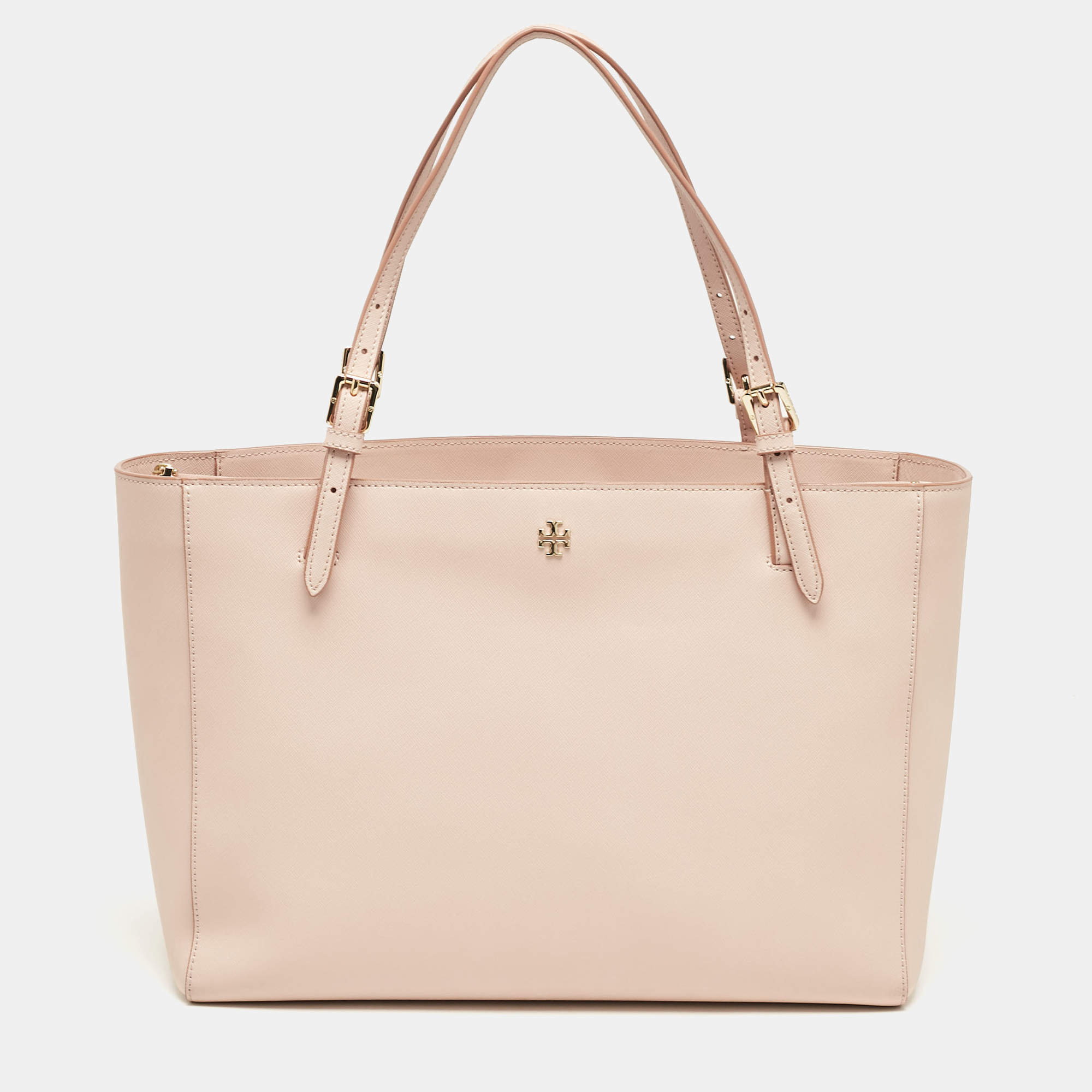 Tory Burch Pink Leather Large York Buckle Tote