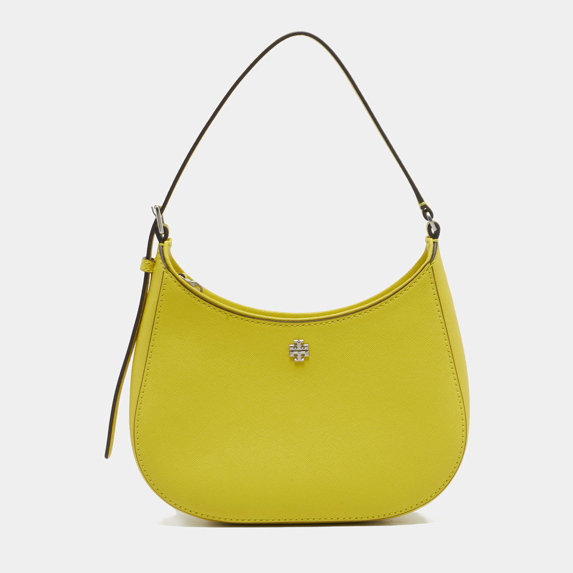 Pre Owned Tory Burch Yellow Leather Emerson Zip Shoulder Bag