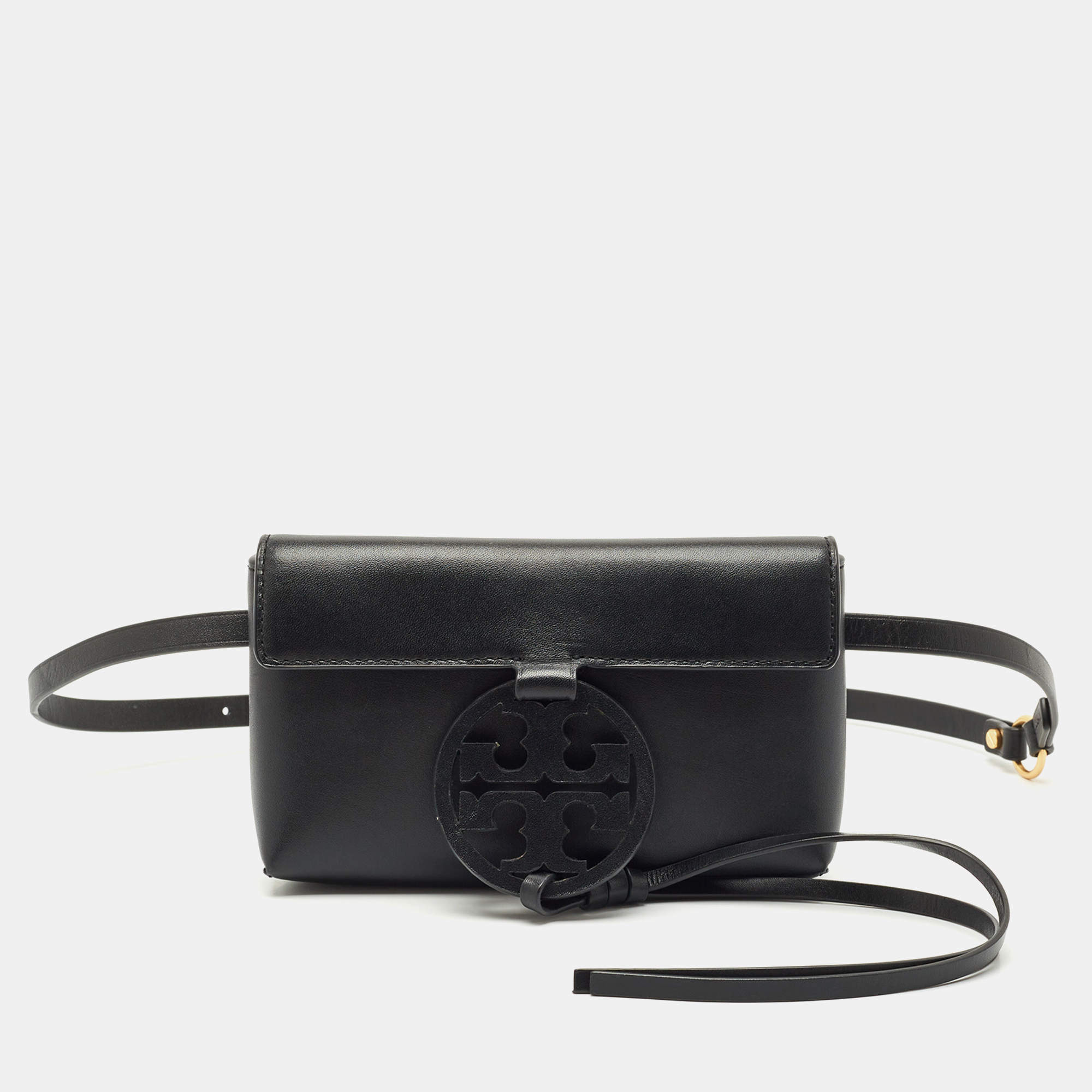 Pre Owned Tory Burch Black Leather Miller Belt Bag