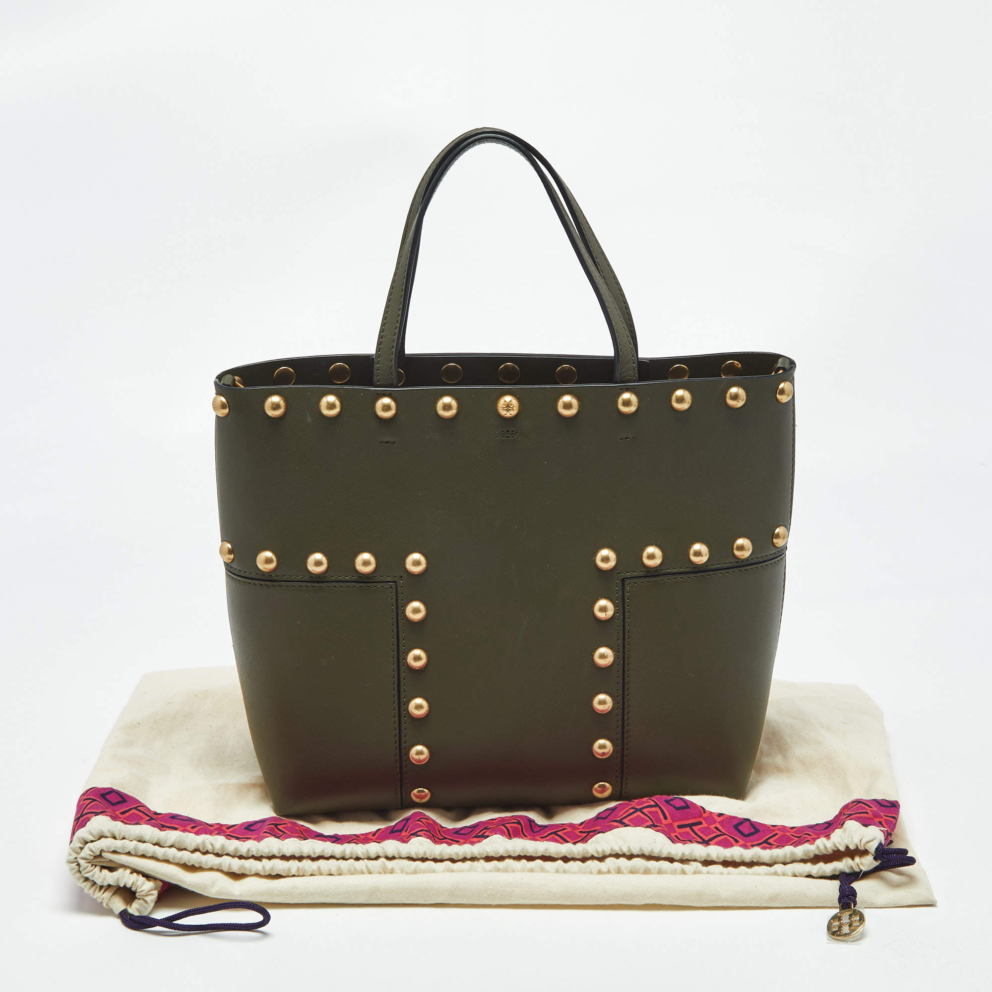Tory Burch Brown Embossed Leather Bryant East West Tote Tory
