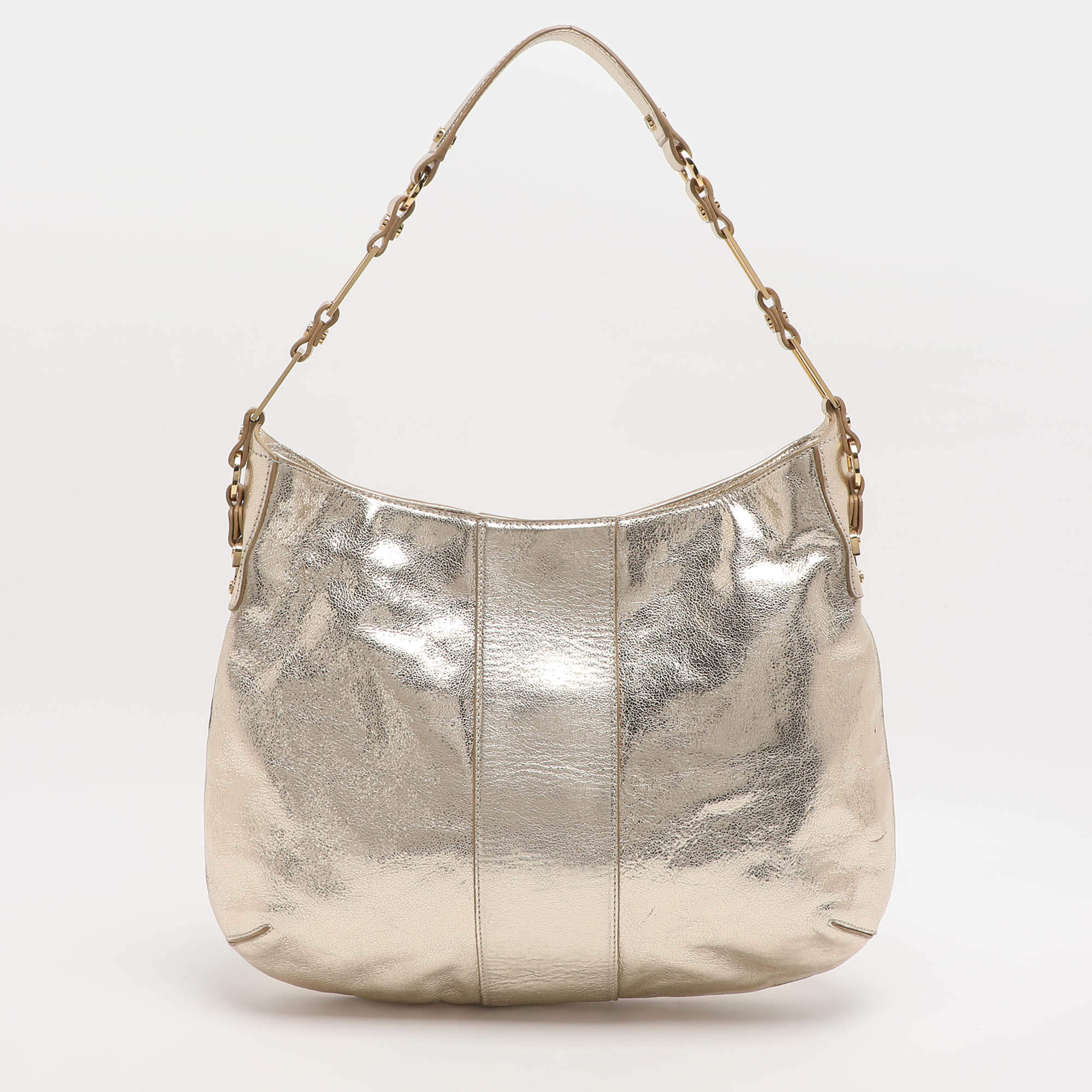 مملوكة مسبقًا Tory Burch Gold Leather Hobo