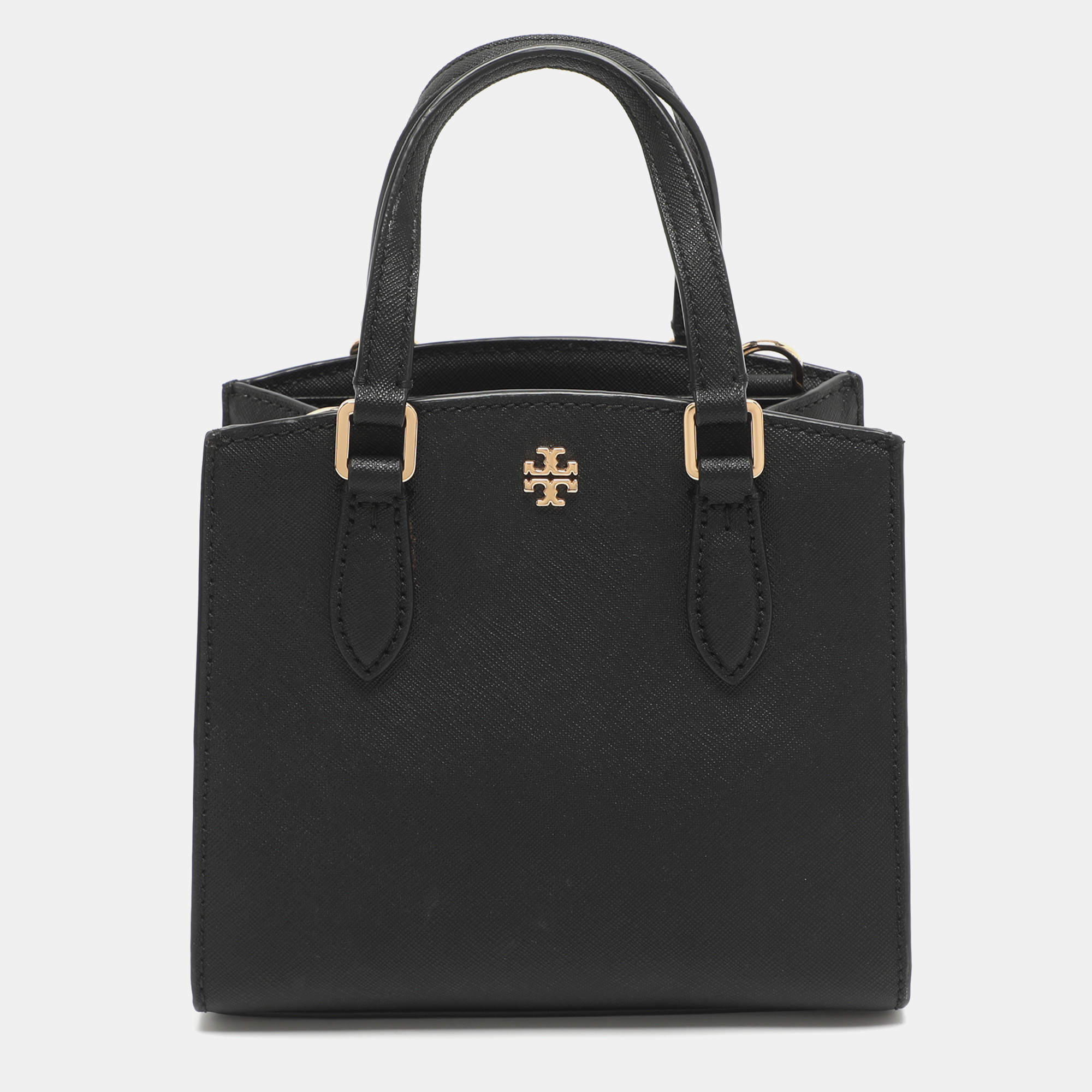 Pre Owned حقيبة يد توري برش إيمرسون جلد سافيانو أسود ميكرو