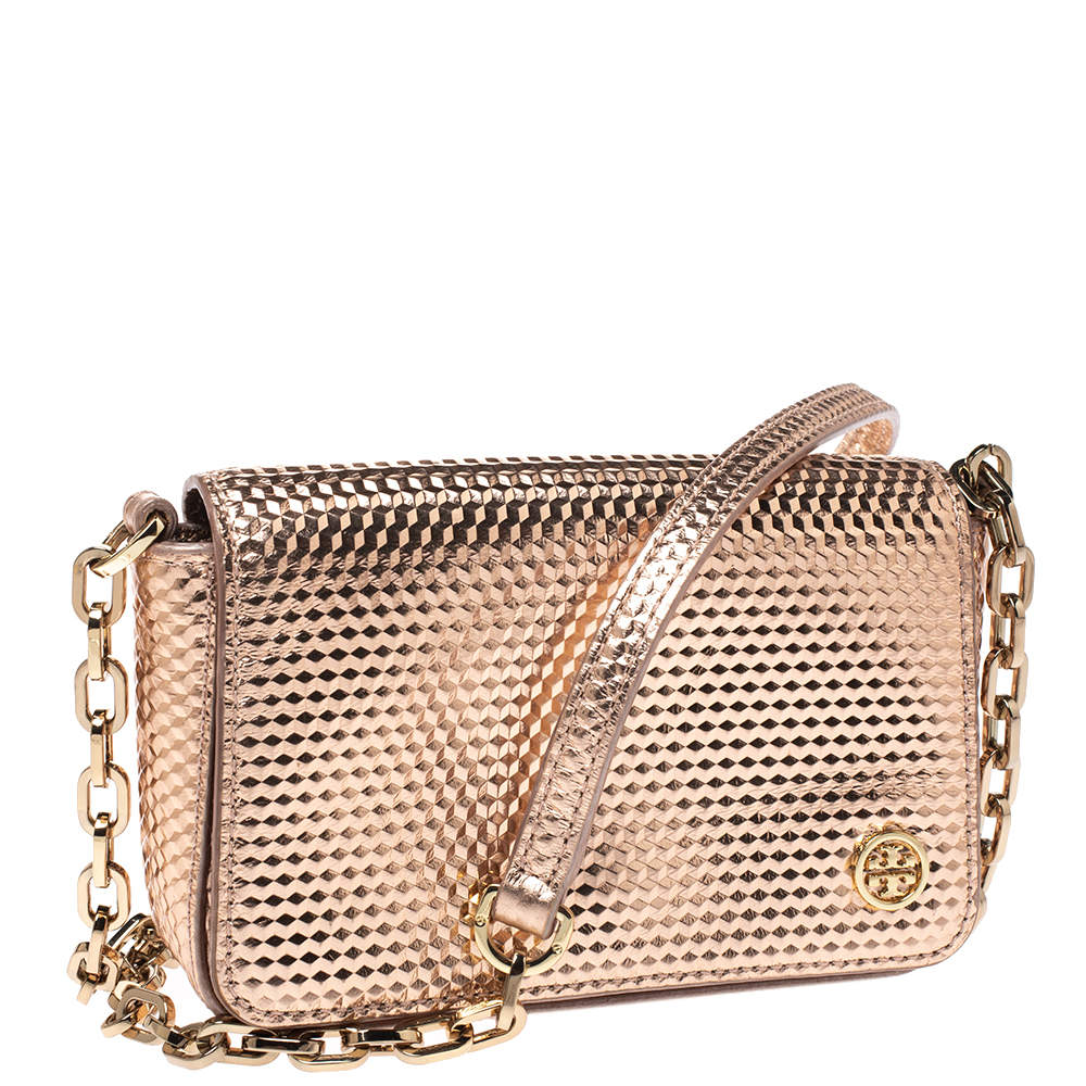 rose gold tory burch purse