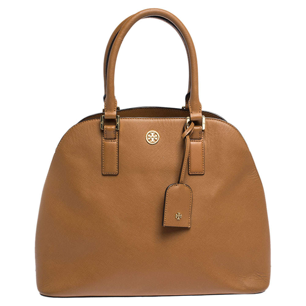 Pre Owned حقيبة توري برش قبة روبينسون جلد بنية