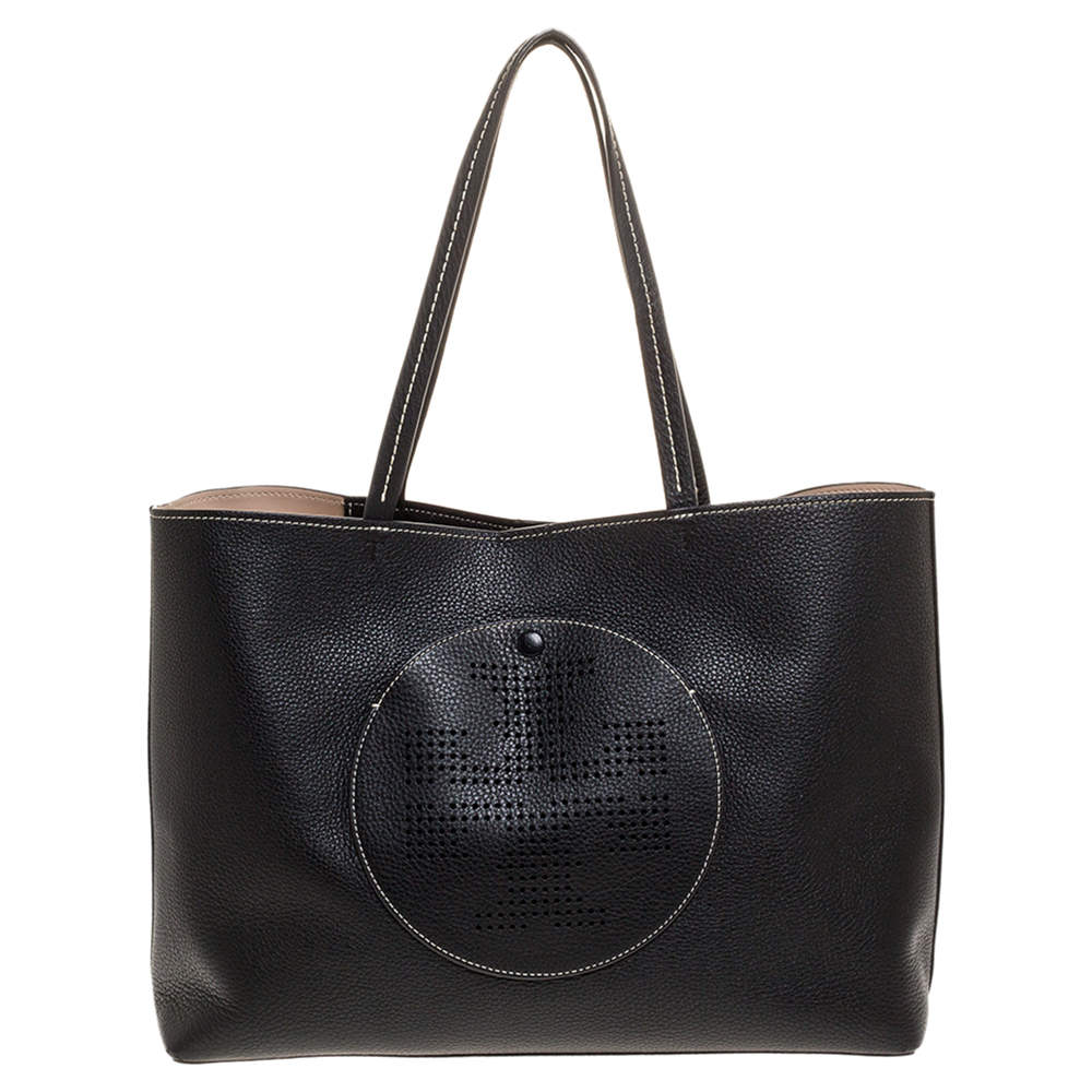 مملوكة مسبقًا حقيبة شوبر توري برش جلد أسود مثقب