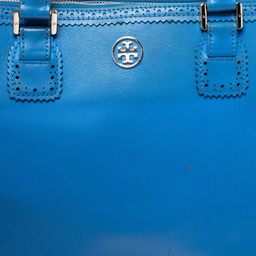 Tory Burch blue Robinson spectator tote bag