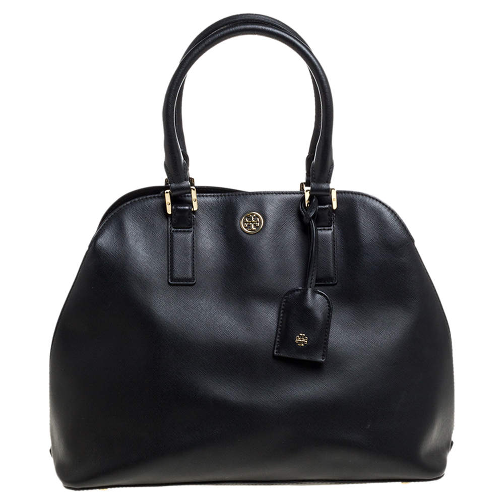 Pre Owned Tory Burch Black Leather Robinson Dome Satchel