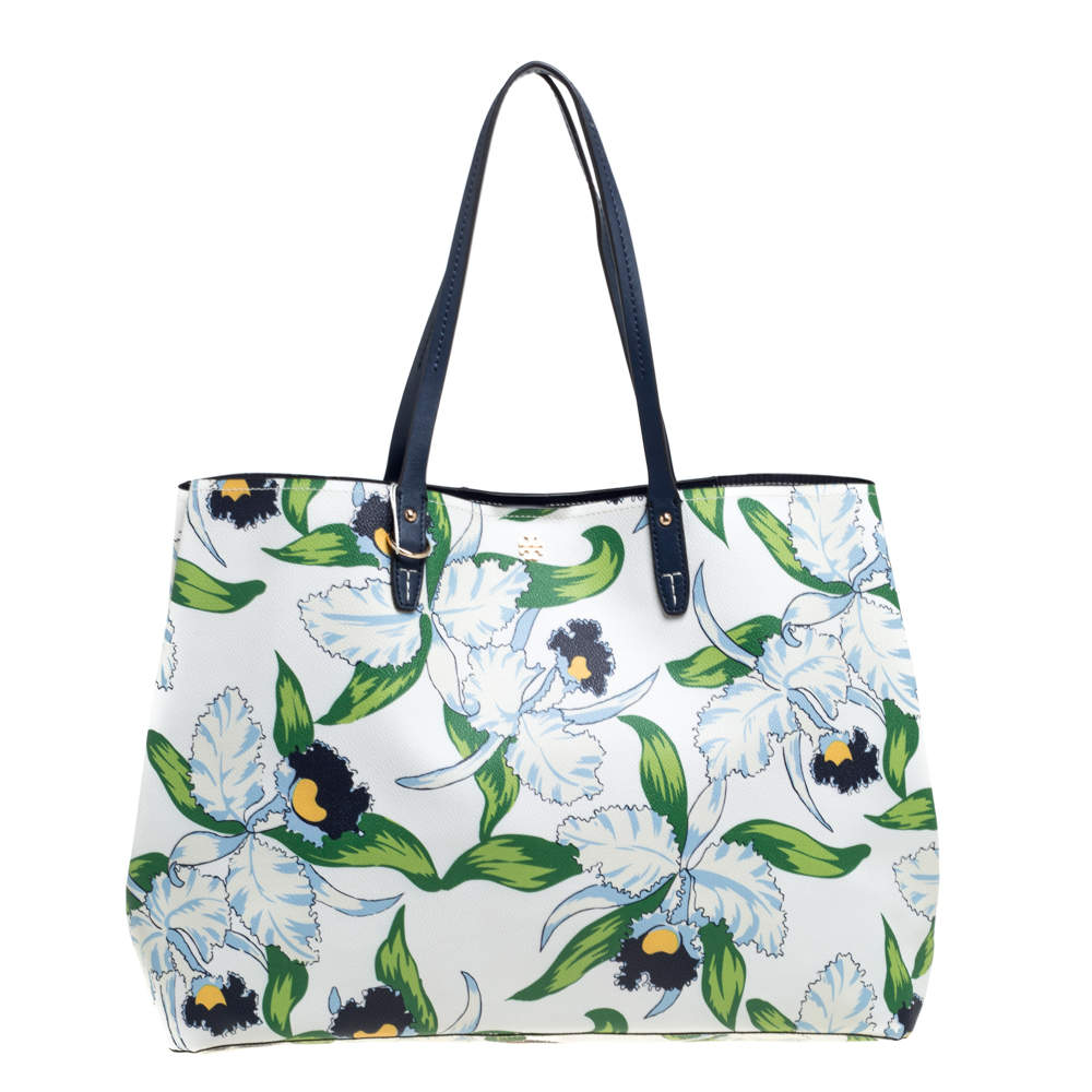 Tory Burch Floral Print Leather Kensington Tote Tory Burch | TLC