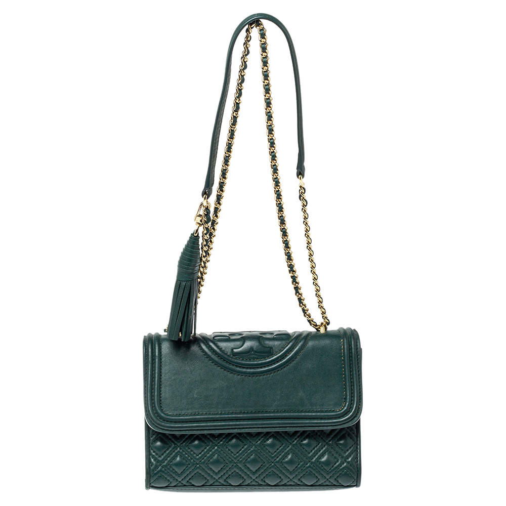 Tory Burch Green Leather Small Fleming Shoulder Bag Tory Burch | The ...